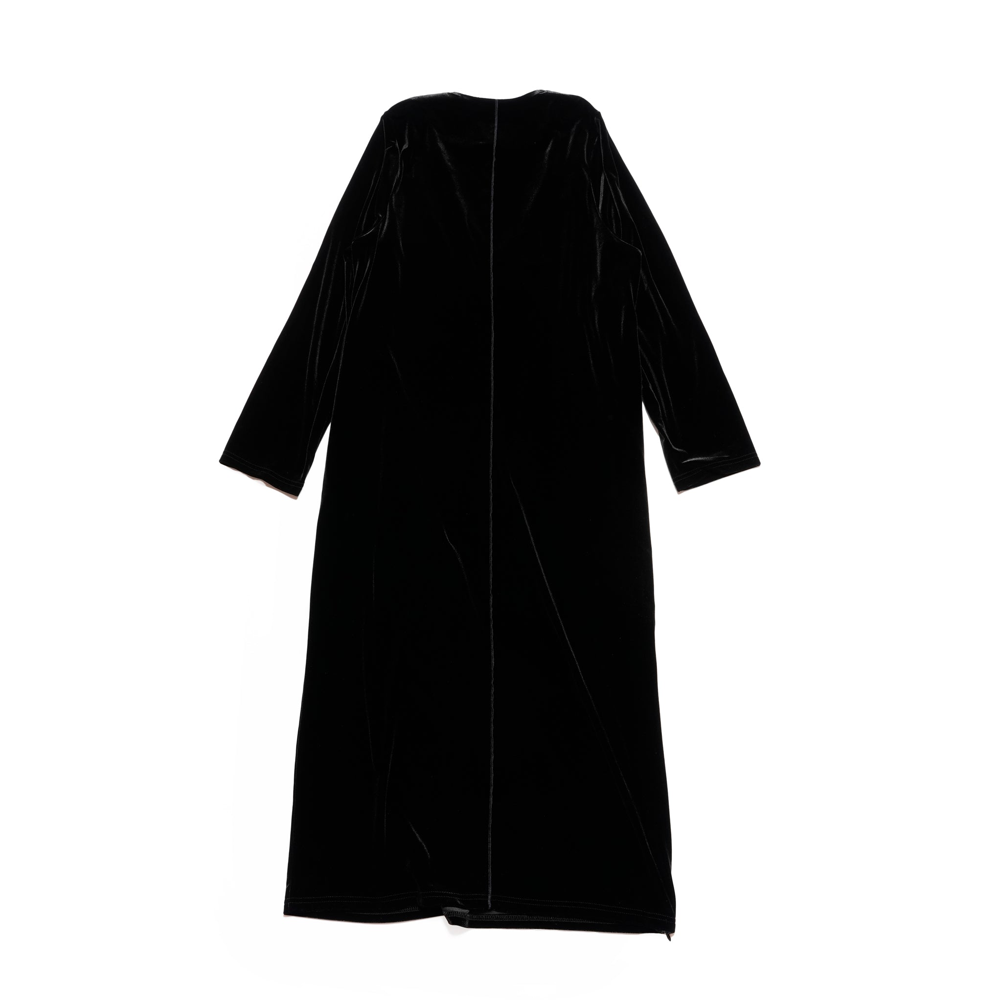 v slit velour dress | Color_Black | No_wht25fop4072_bk【WHYTO_ホワイト】