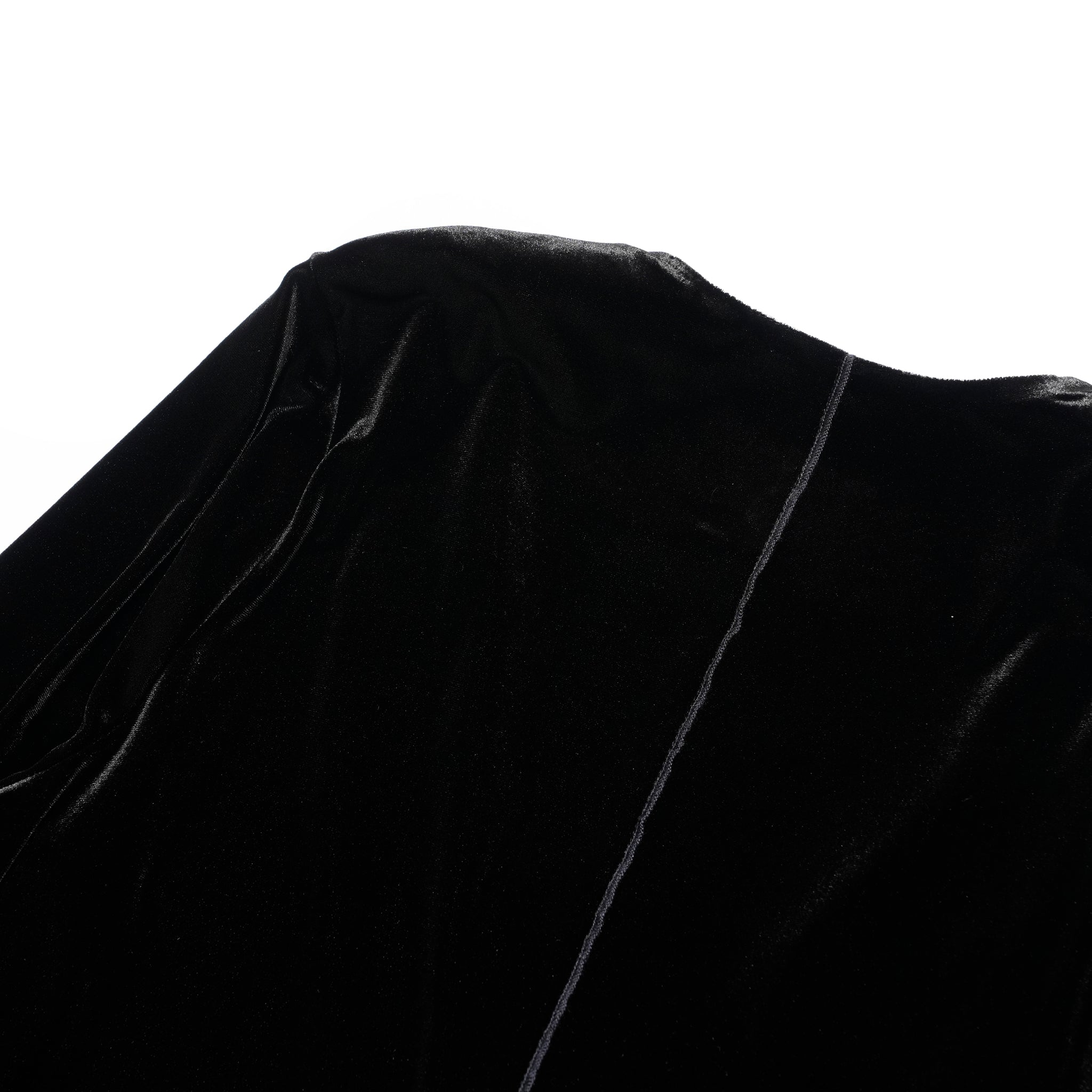 v slit velour dress | Color_Black | No_wht25fop4072_bk【WHYTO_ホワイト】