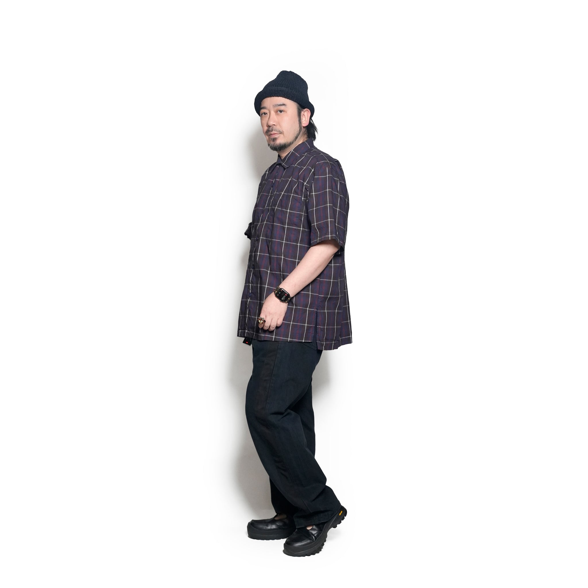 OP-05_Brown | OPEN COLLAR SHIRT-BRITISH CHECK | Color:Brown【CATTA SHIRTS_カッタ シャツ】