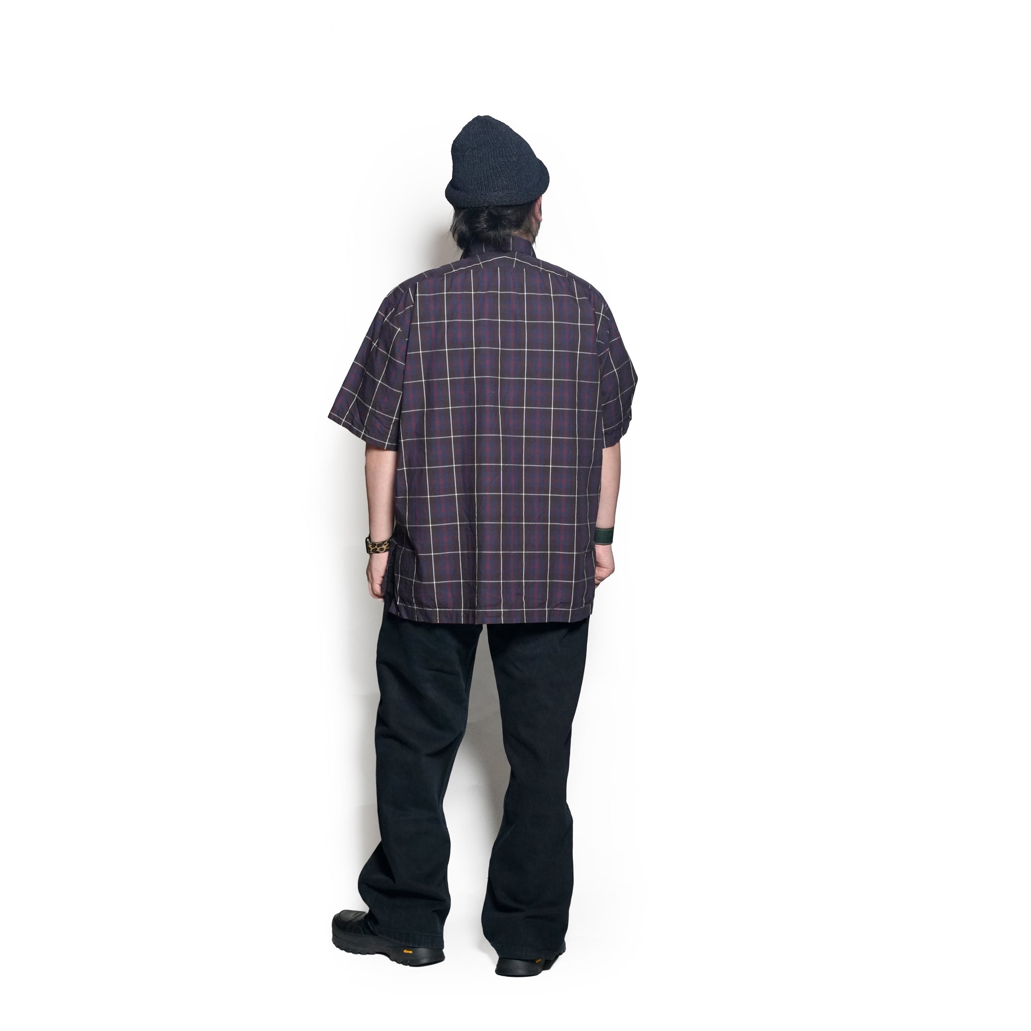 OP-05_Brown | OPEN COLLAR SHIRT-BRITISH CHECK | Color:Brown【CATTA SHIRTS_カッタ シャツ】
