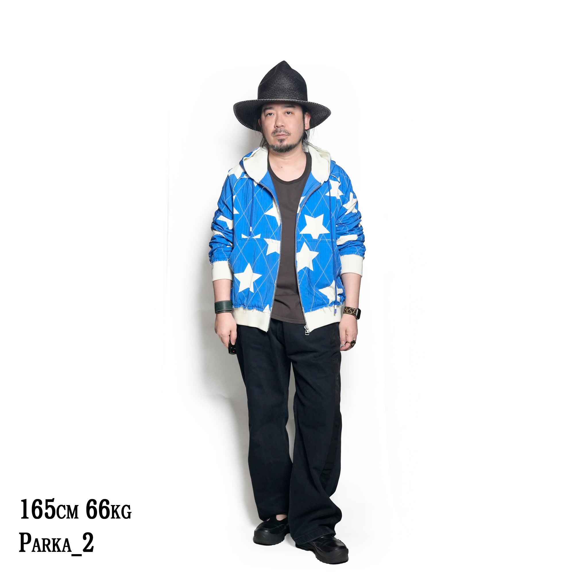 Pla25ssj10_Blue | Star zip-up jacket | Color:Blue【PLATEAU STUDIO_プラトー スタジオ】