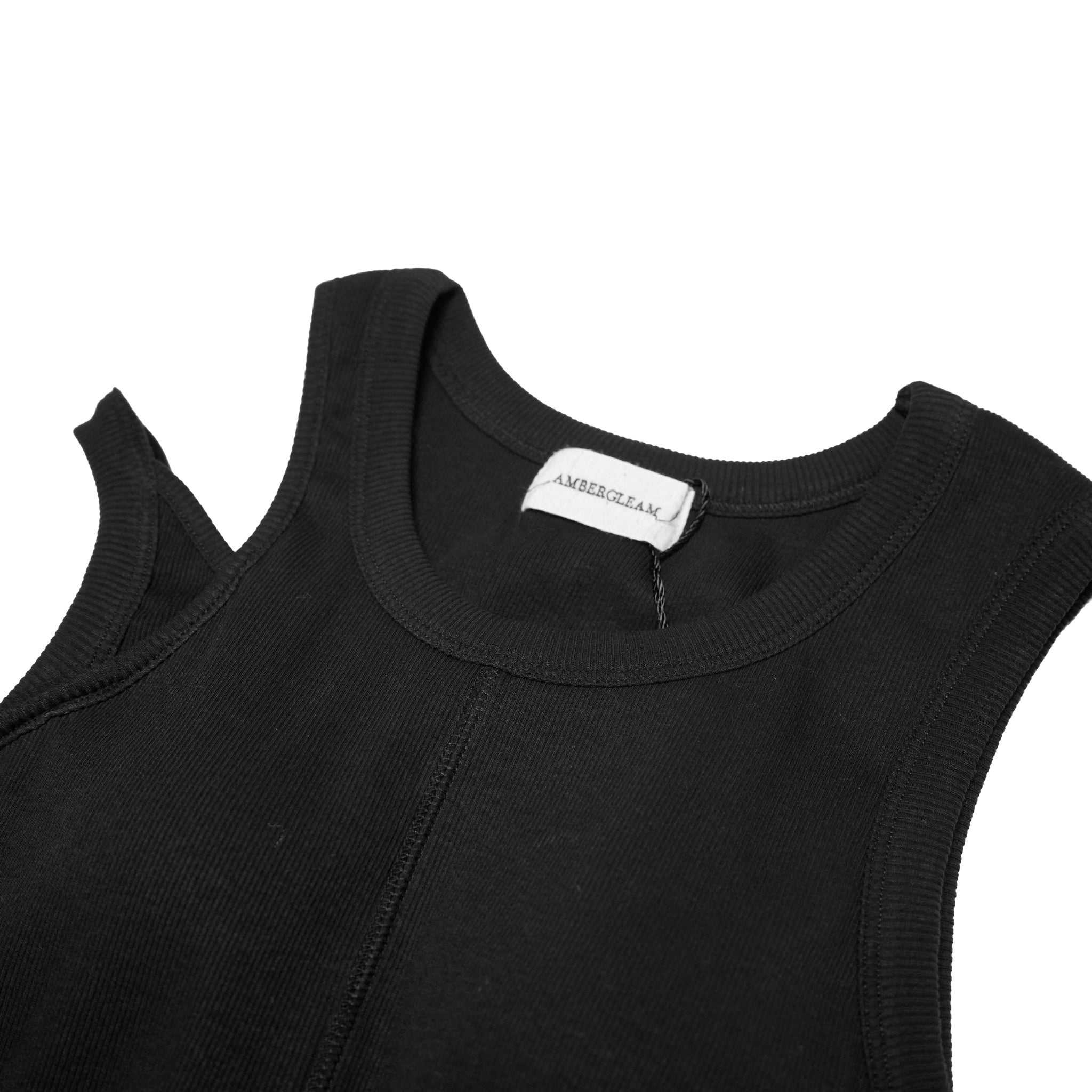 Stretch RIB Art Dress – Black | AMBERGLEAM