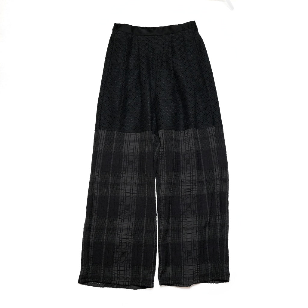 LACE CONBINATION PANTS – Black | WHYTO