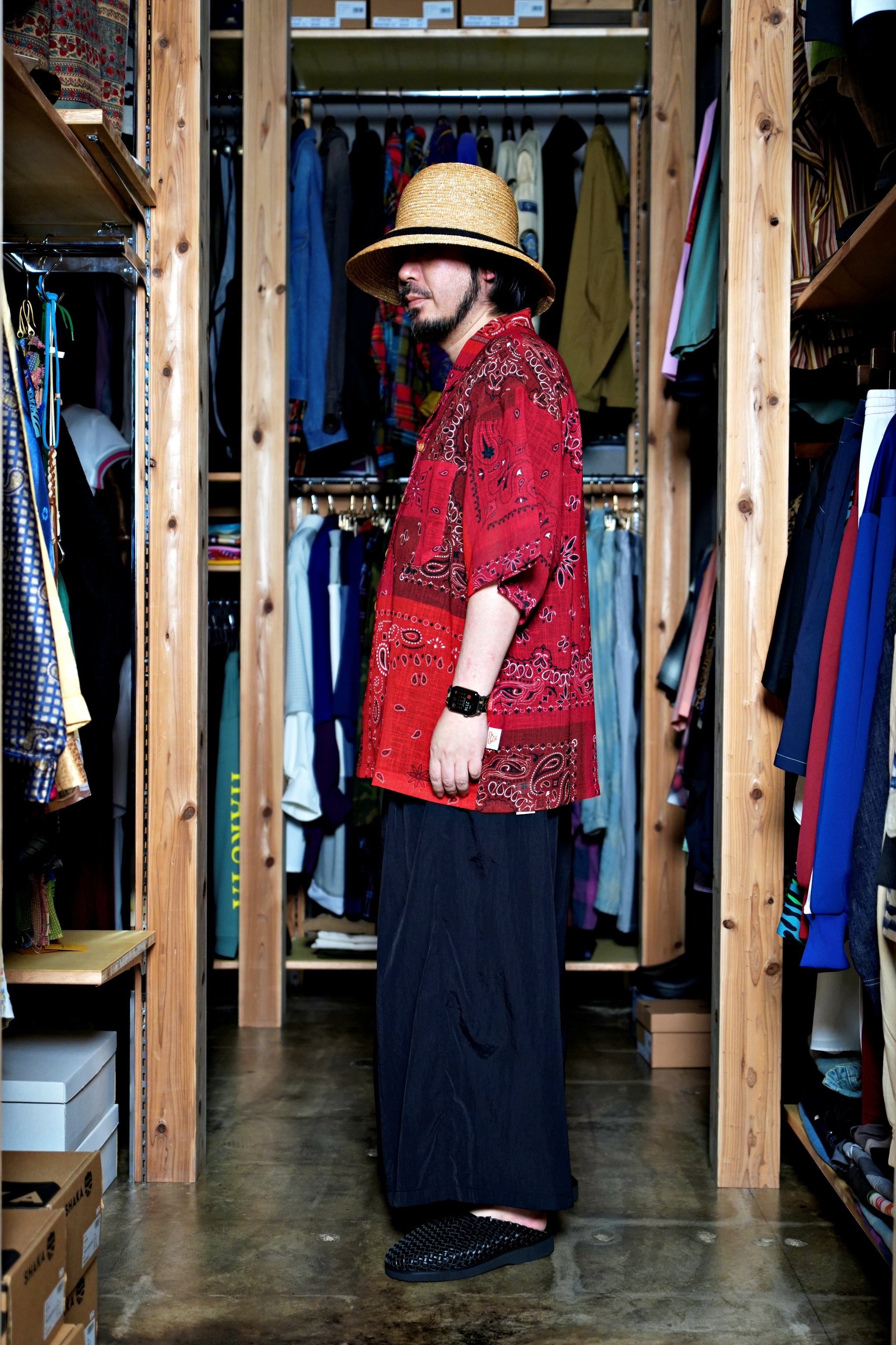 G62201_TR | BANDANA ALOHA SHIRTS-TR | COlor:Tomato Red【GORT_ゴート】【archive】