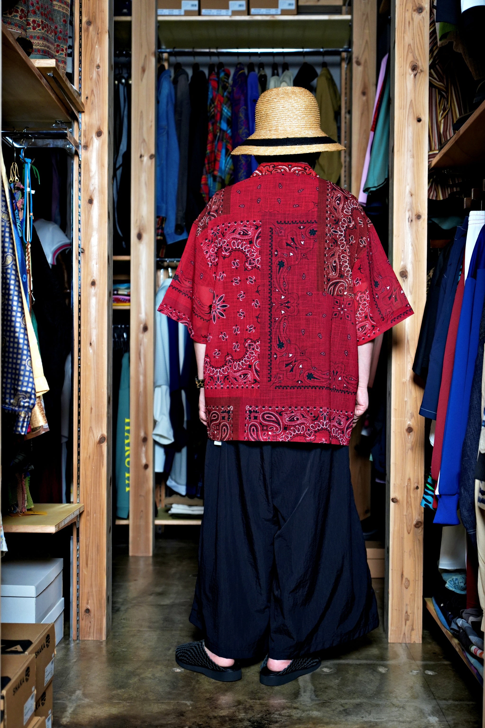 G62201_TR | BANDANA ALOHA SHIRTS-TR | COlor:Tomato Red【GORT_ゴート】【archive】