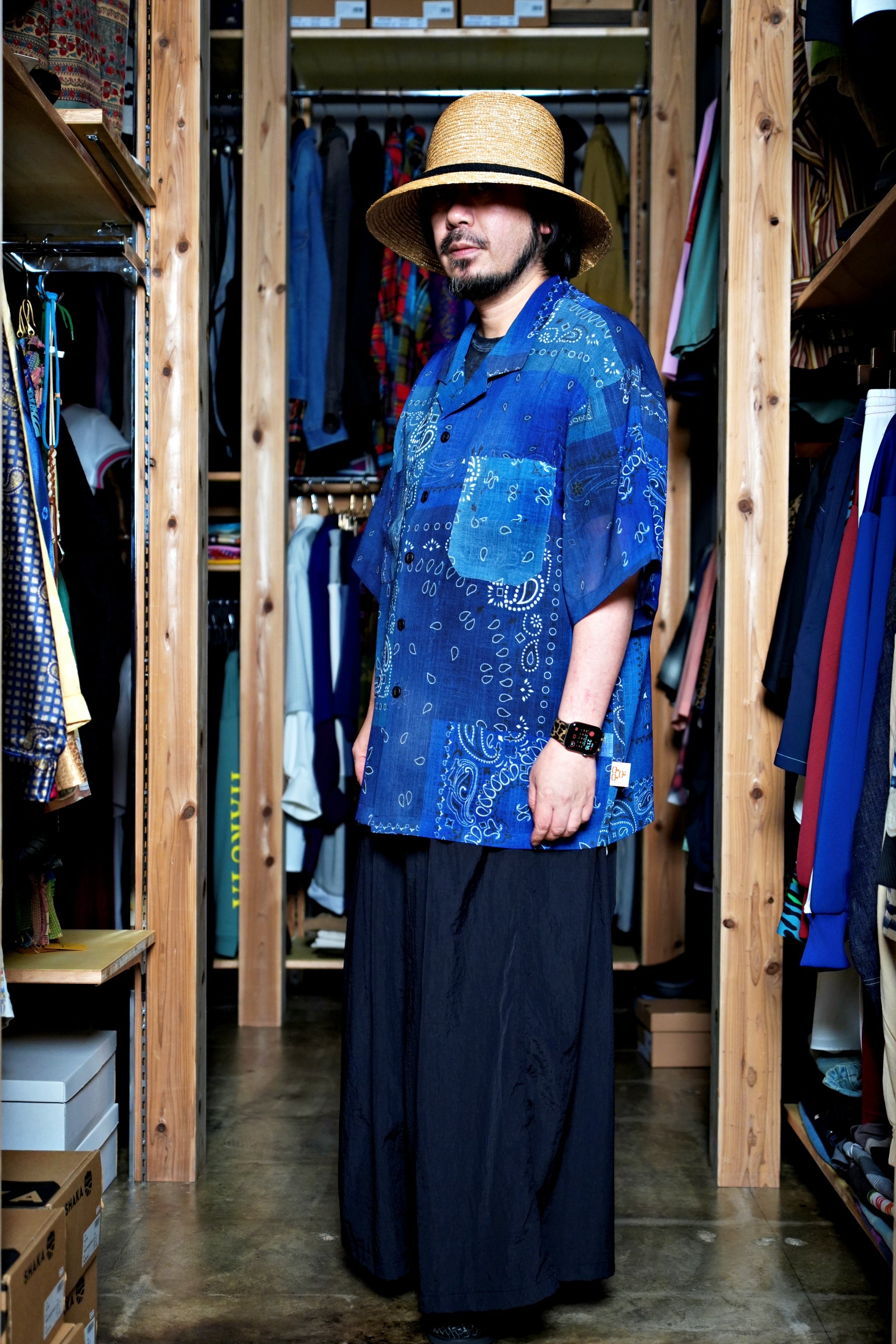 G62201_RB | BANDANA ALOHA SHIRTS-RB | COlor:Royal Blue【GORT_ゴート】【archive】