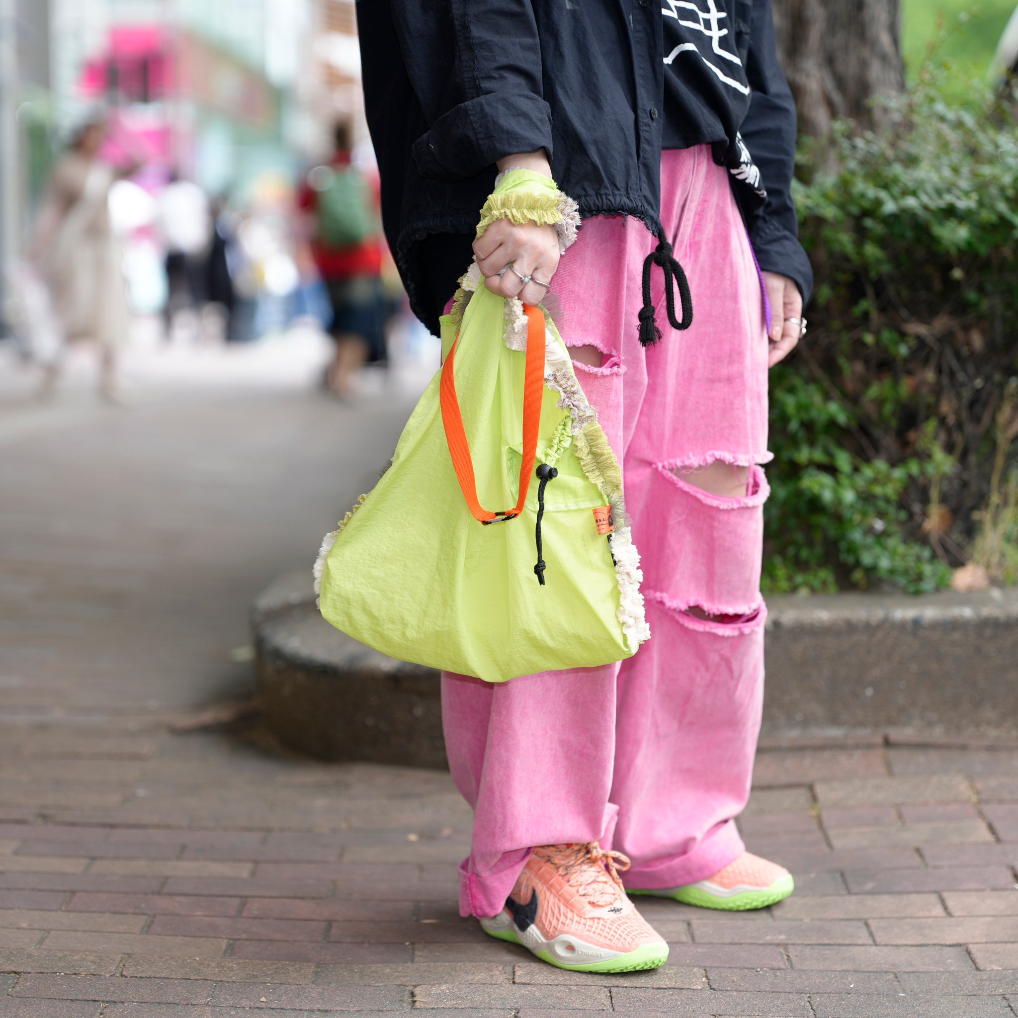 ナイロンフリルマルシェバック | Color_Sky/Lime | No_wg1114【REHERSALL_リハーズオール】