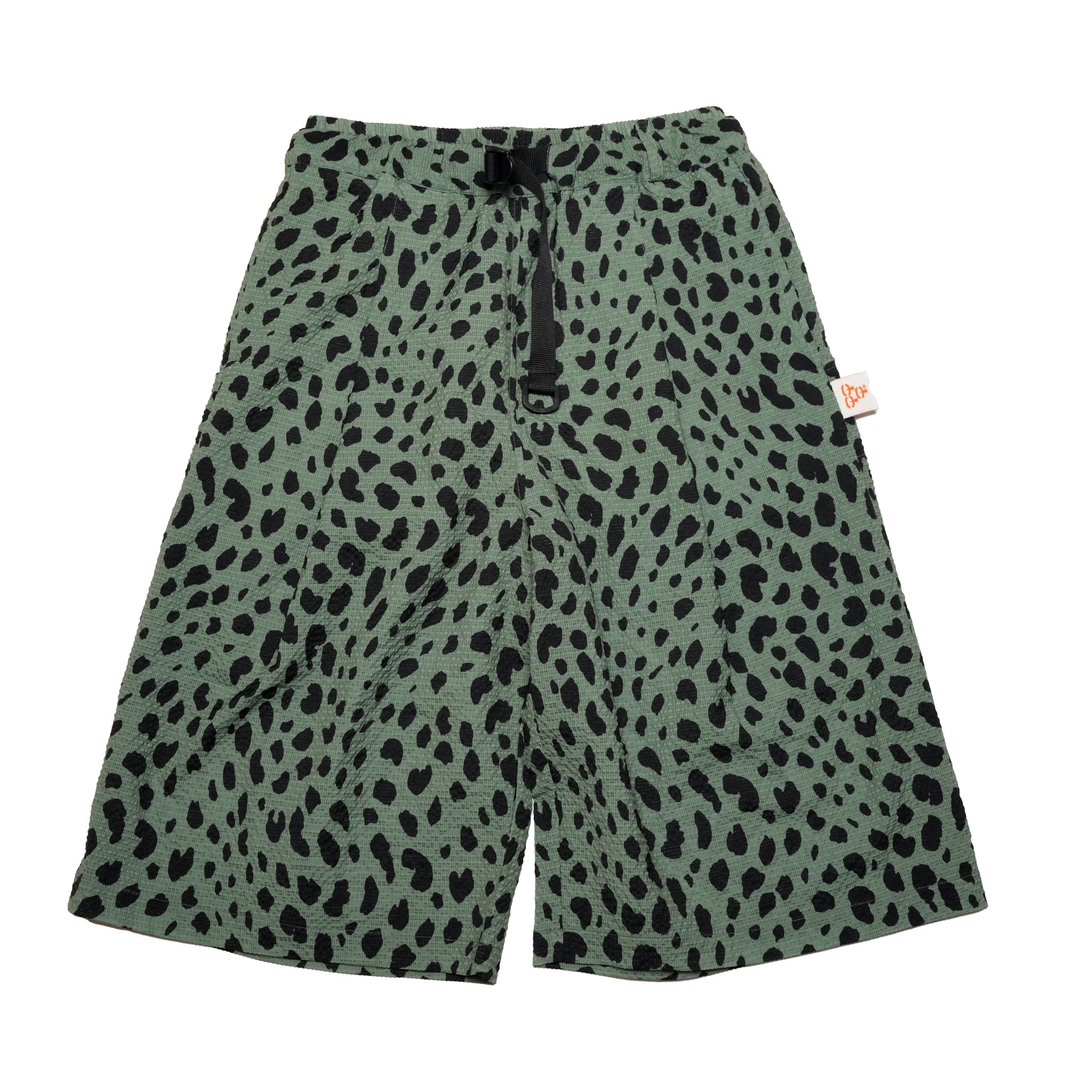 G62302_GN | LEOPARD LONG WIDE SUMMER SHORTS-GN | COlor:Green【GORT_ゴート】【archive】