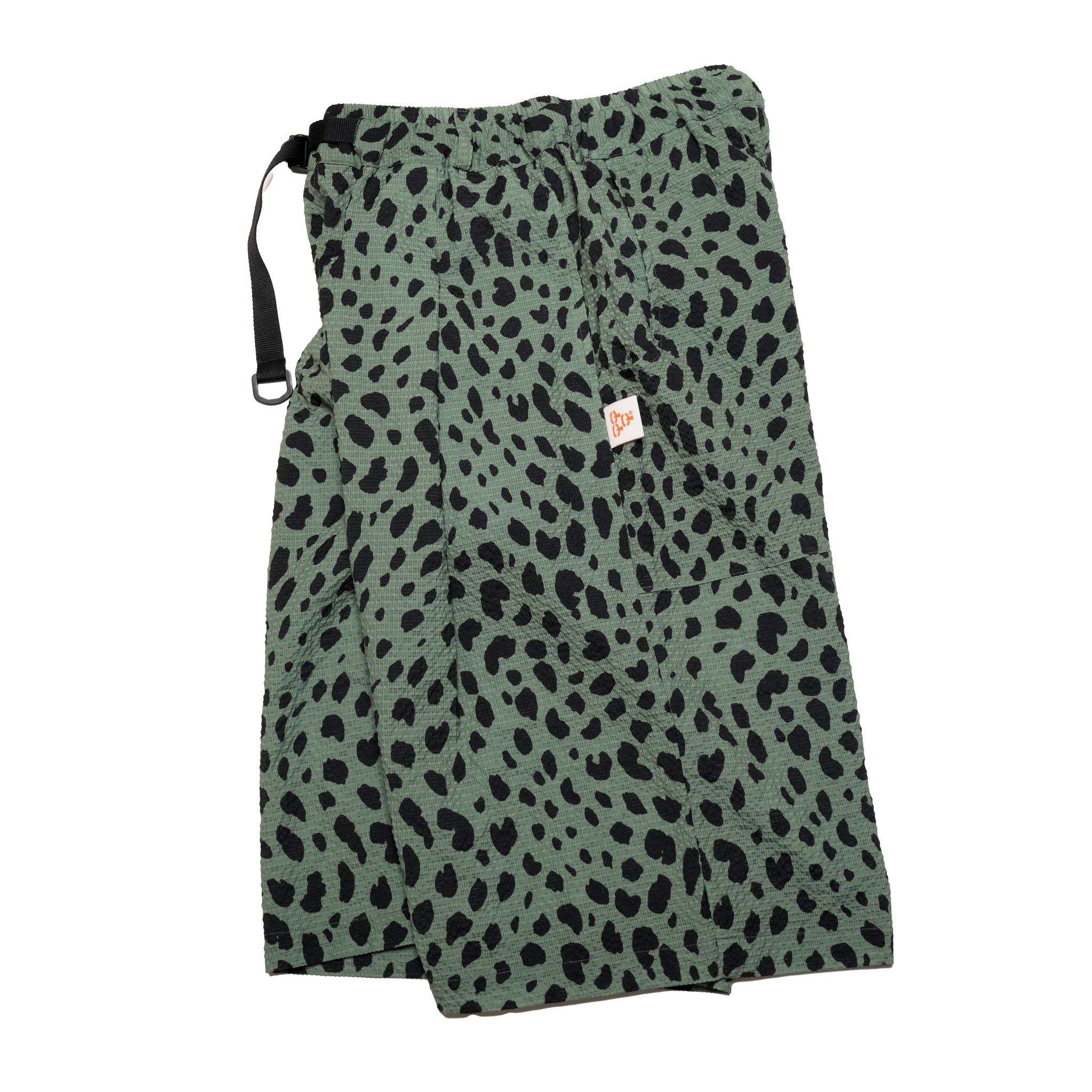 G62302_GN | LEOPARD LONG WIDE SUMMER SHORTS-GN | COlor:Green【GORT_ゴート】【archive】