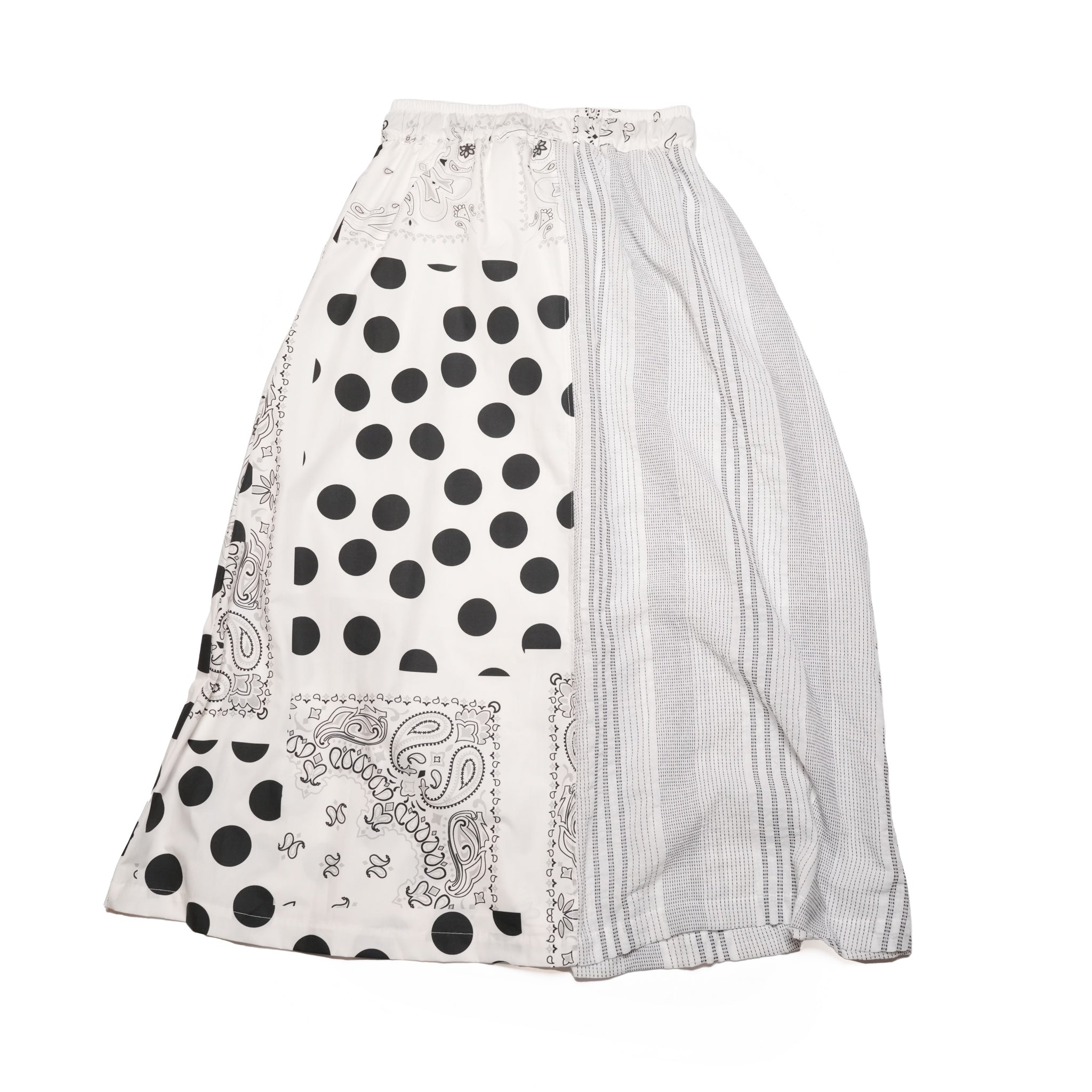 PATCHWORK BUCKLE SKIRT-WH – White | GORT