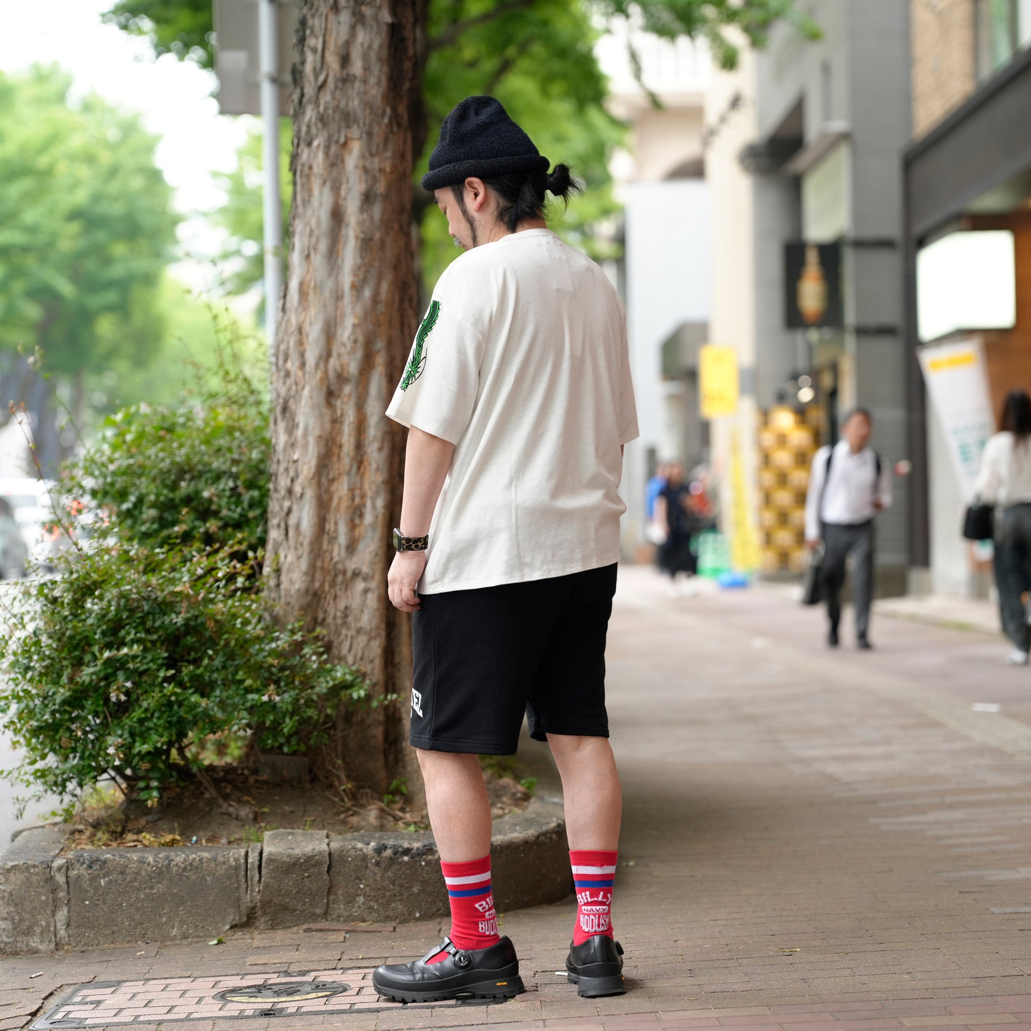 S-25SS-PT-001 |SAMUEL COLLEGE SWEAT SHORTS | Color:Black/Gray/Indigo【SAMUEL_サミュエル】