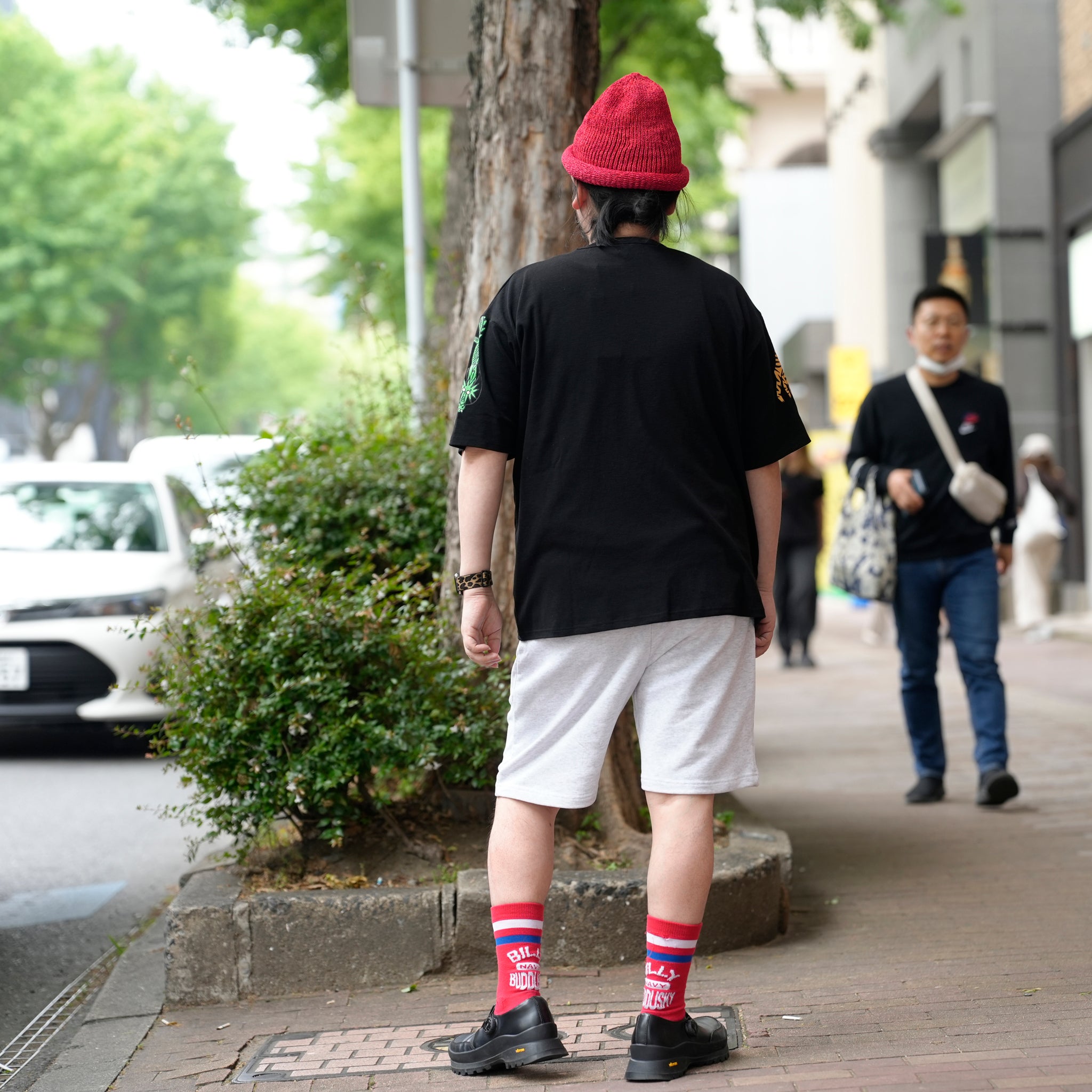 S-25SS-PT-001 |SAMUEL COLLEGE SWEAT SHORTS | Color:Black/Gray/Indigo【SAMUEL_サミュエル】