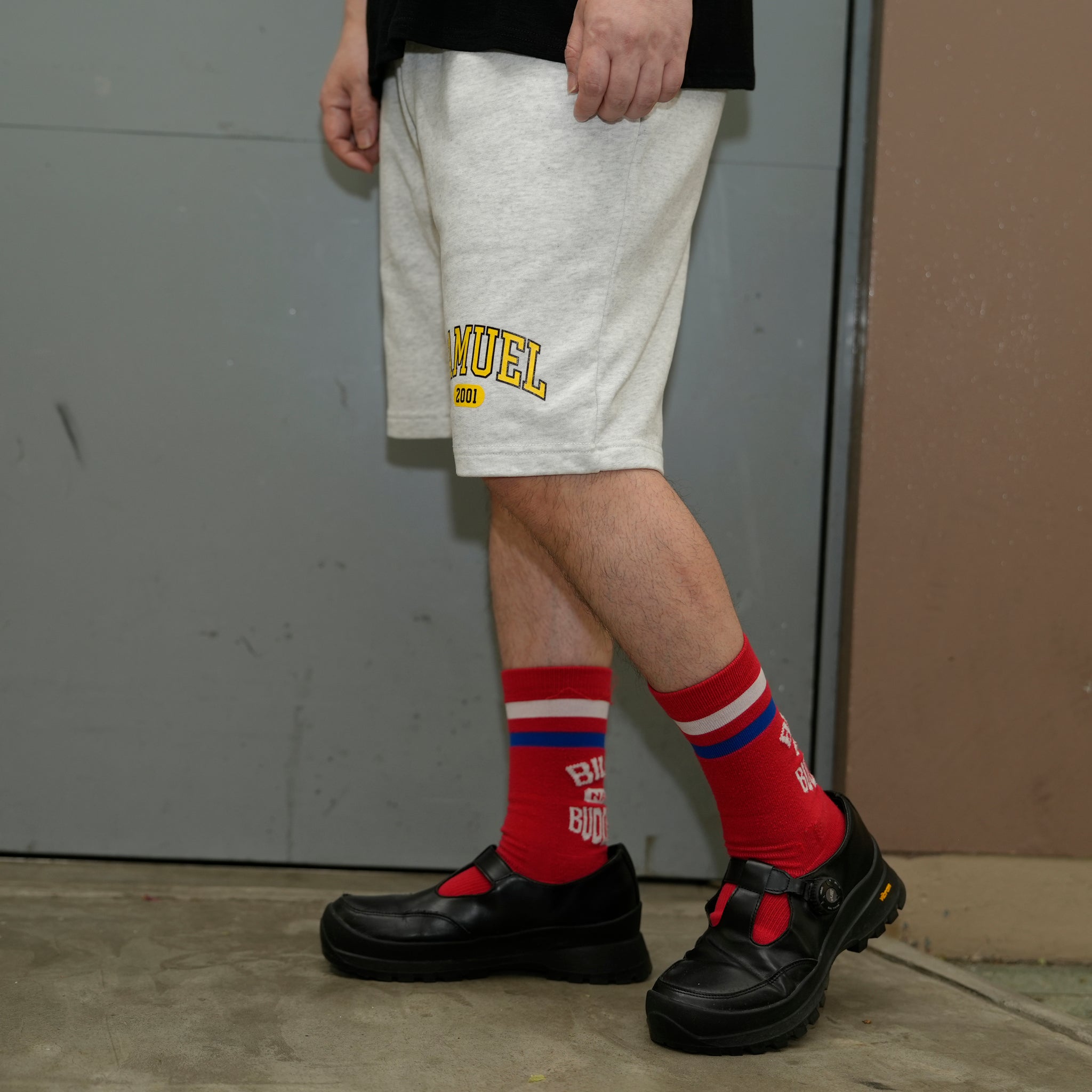 S-25SS-PT-001 |SAMUEL COLLEGE SWEAT SHORTS | Color:Black/Gray/Indigo【SAMUEL_サミュエル】