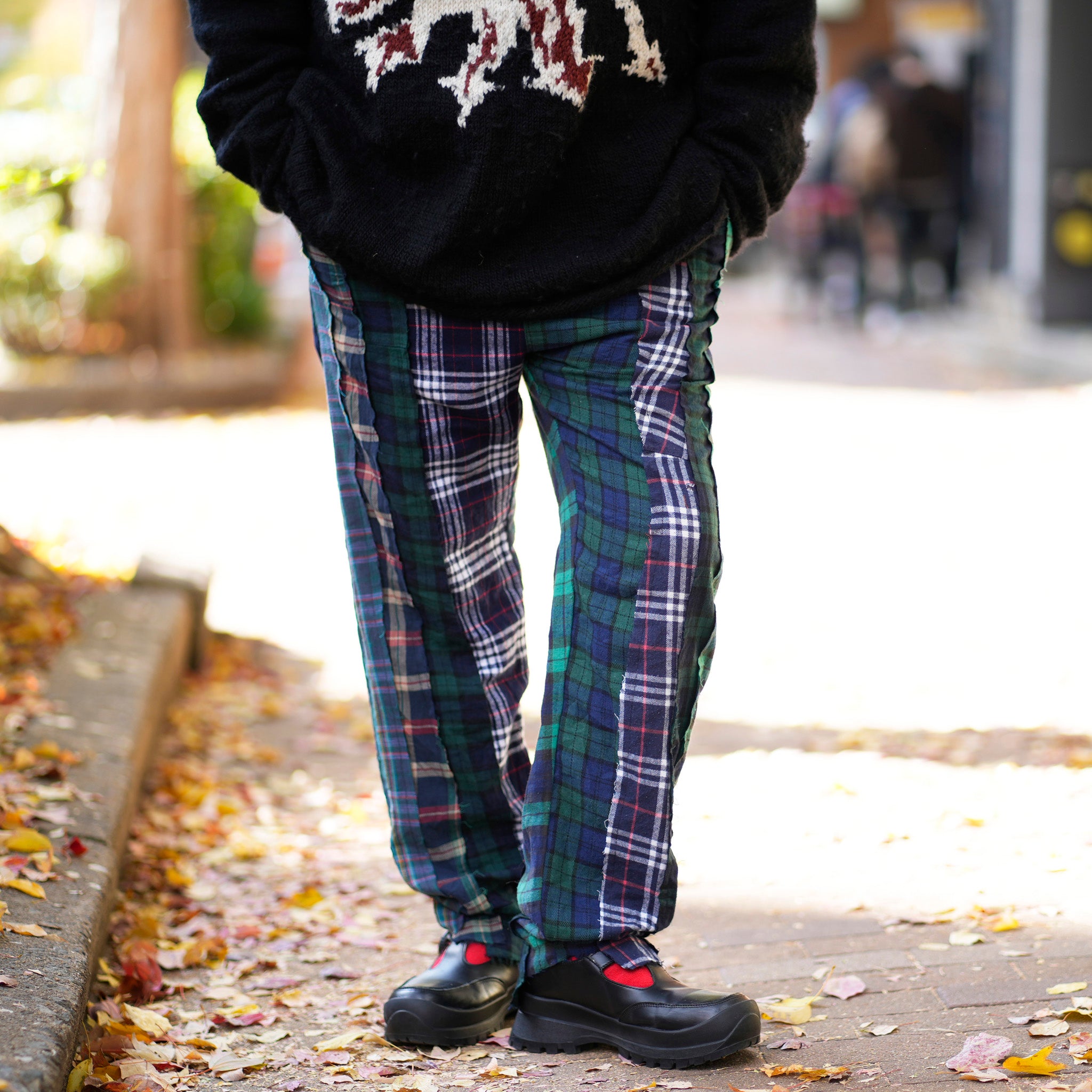 MR-2407652_G | Patchwork Nell Easy Pants | Color:G | Size:2【Mr. Remake Man】【REMAKE MODEM DESIGN_モデムデザイン】
