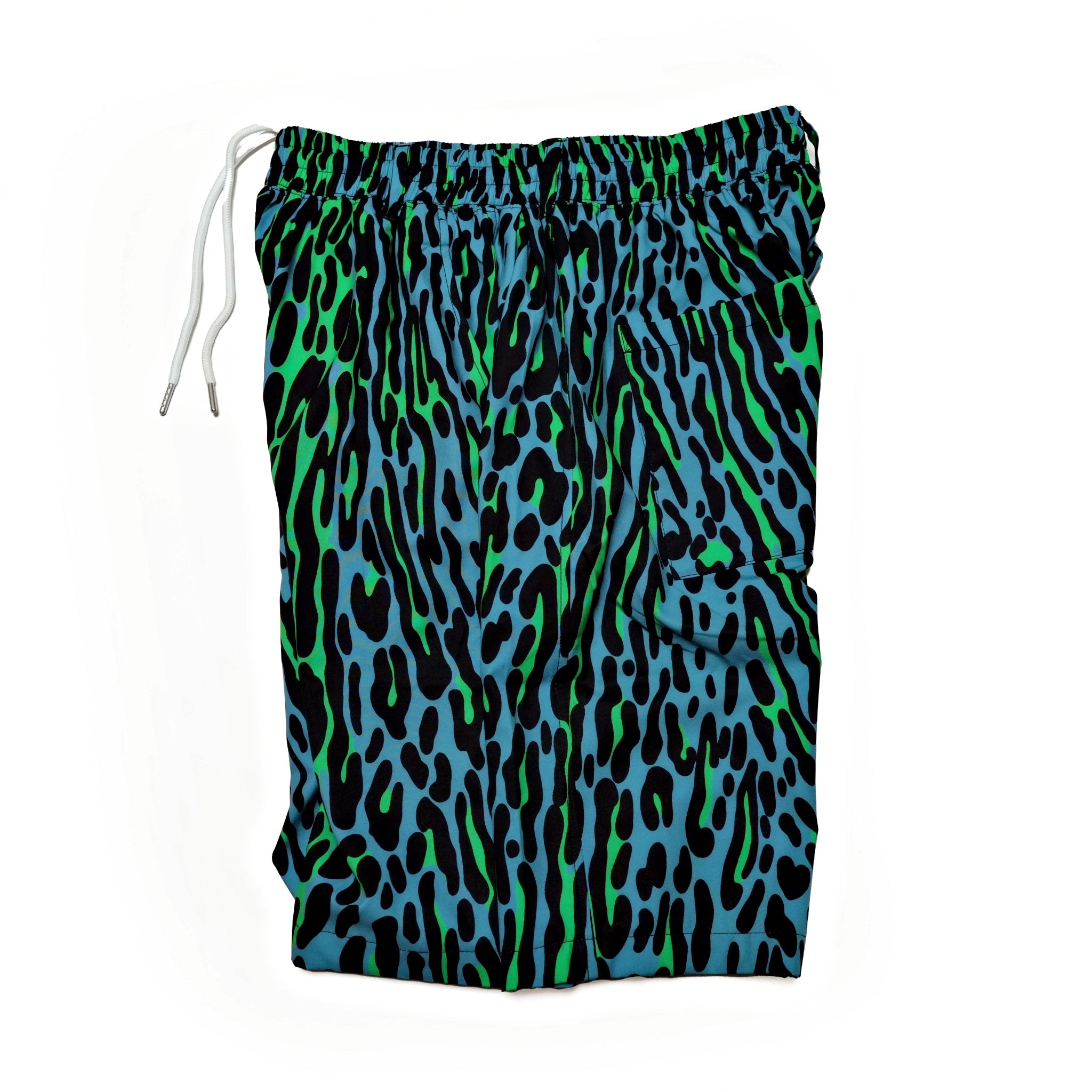 efdbdg-02_Blue Green | Leopard Wide Short Pants | Color:Blue Green【EFFECTEN_エフェクテン】【archive】