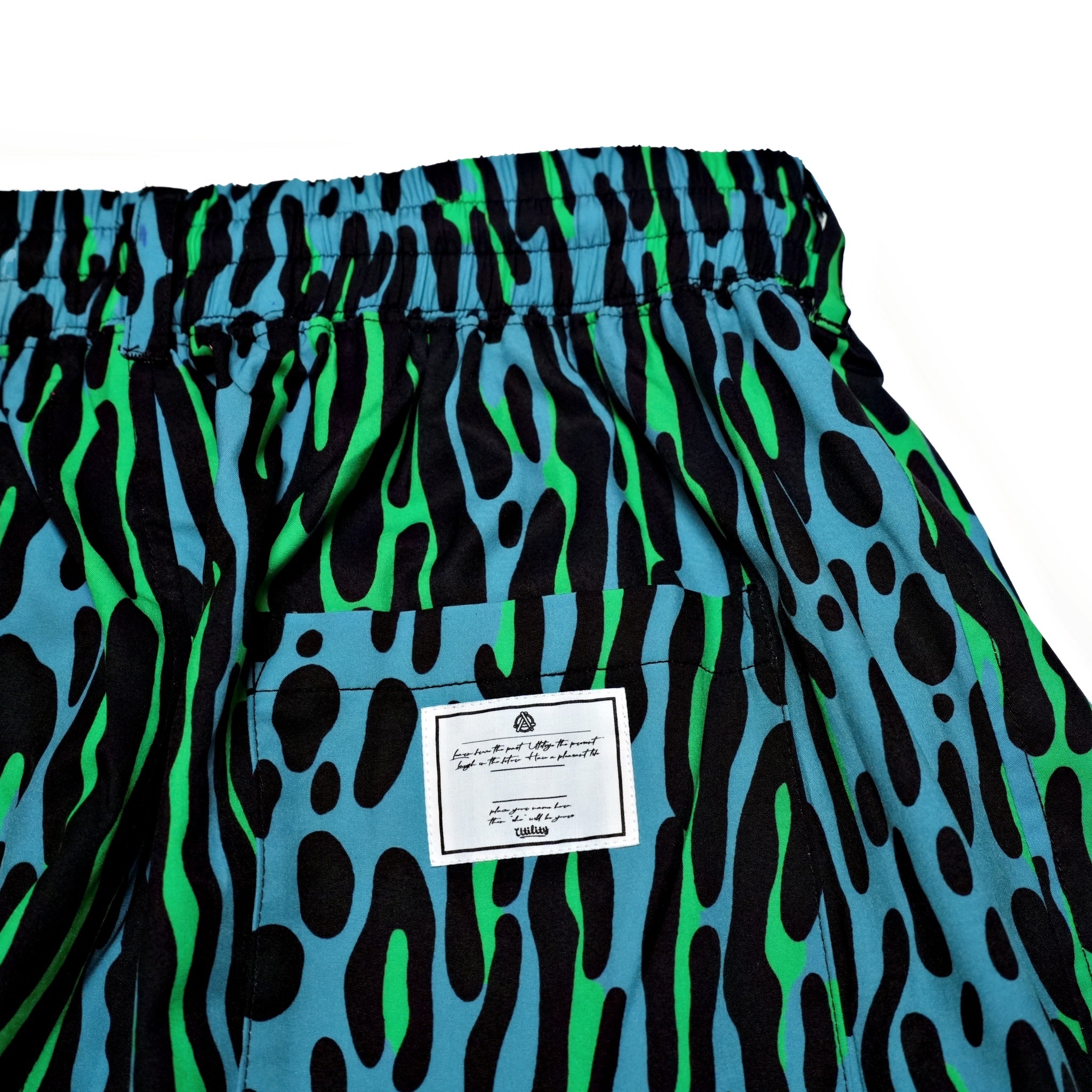 efdbdg-02_Blue Green | Leopard Wide Short Pants | Color:Blue Green【EFFECTEN_エフェクテン】【archive】