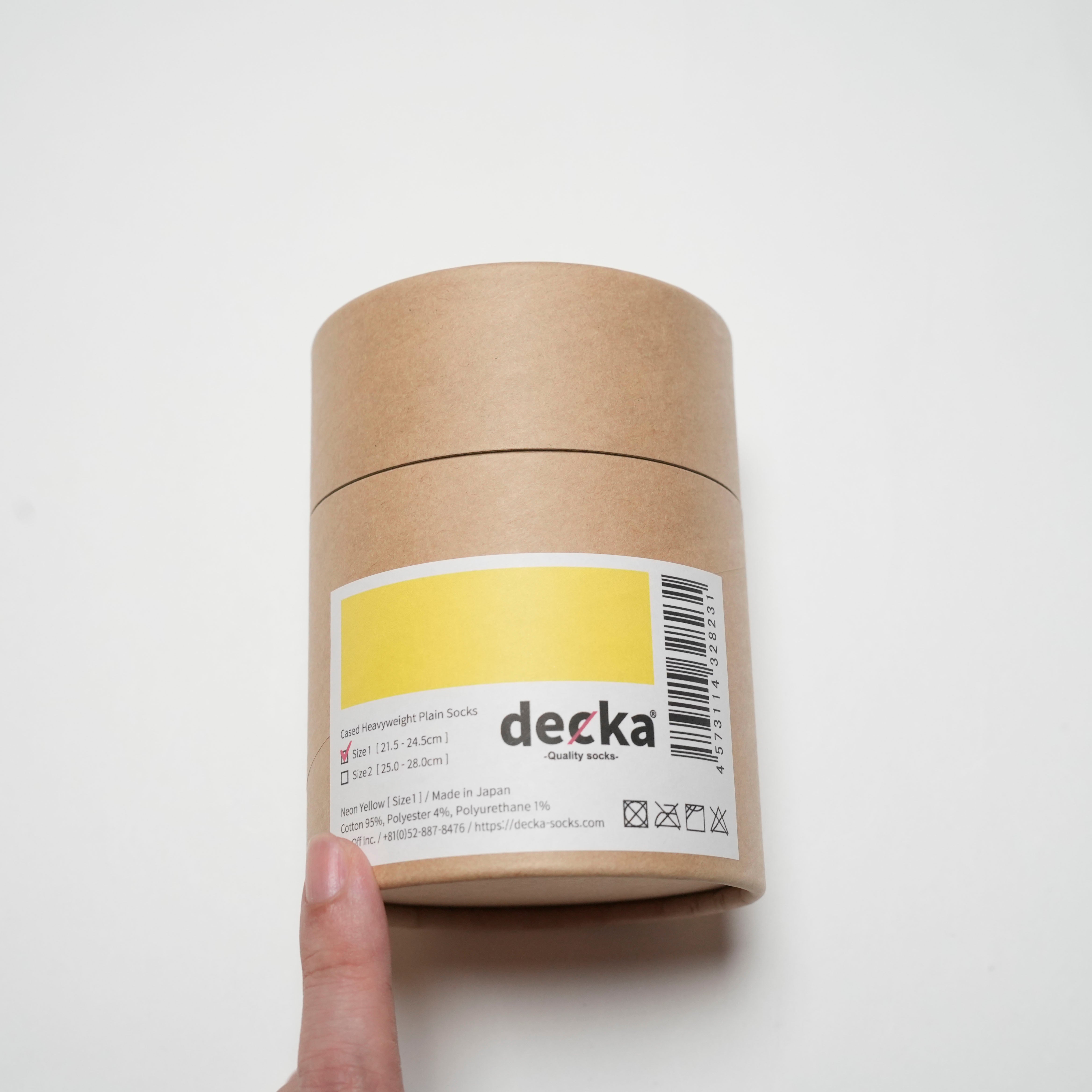 Cased Heavyweight Plain Socks-4th Collection- – Neon Yellow | DECKA QUALITY SOCKS