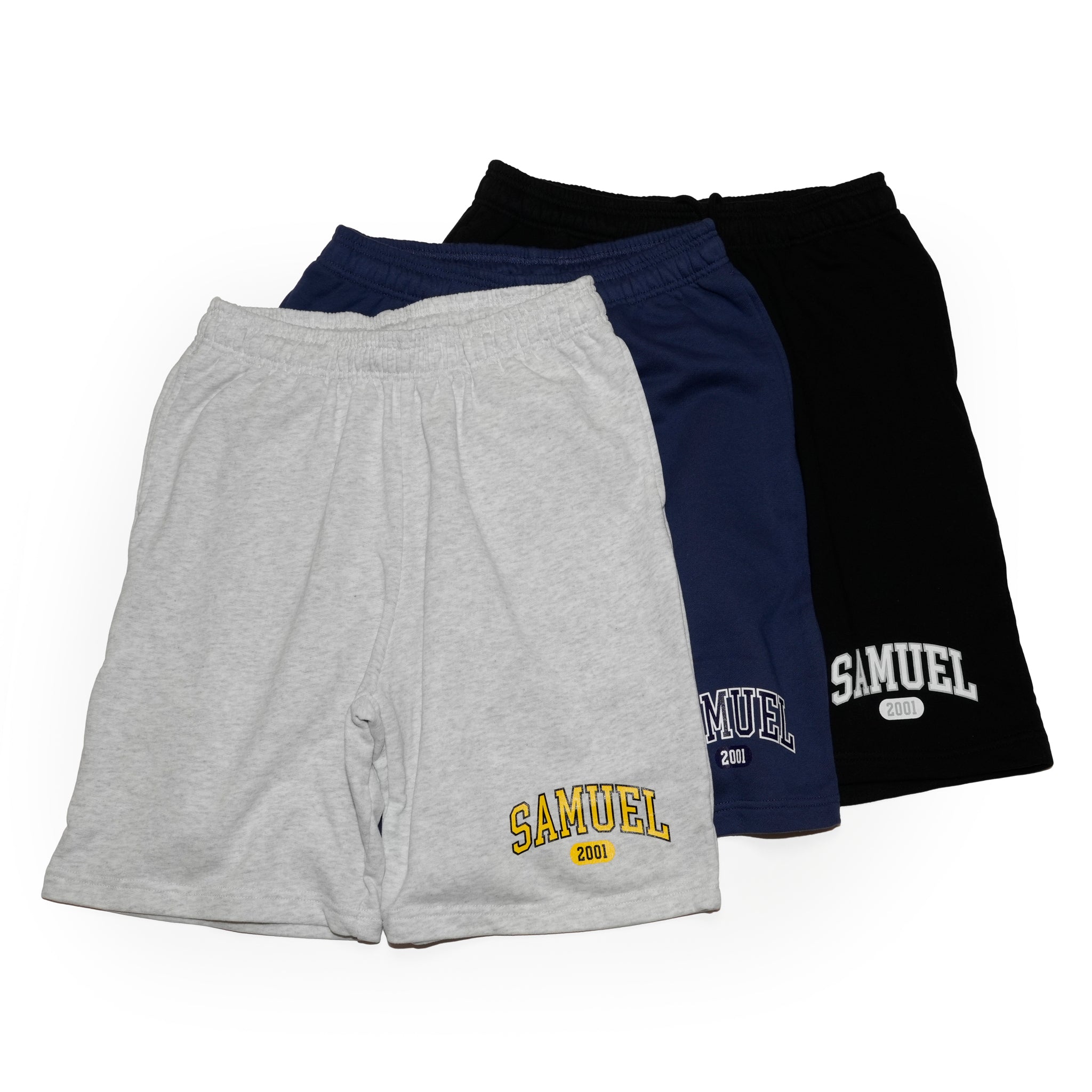 S-25SS-PT-001 |SAMUEL COLLEGE SWEAT SHORTS | Color:Black/Gray/Indigo【SAMUEL_サミュエル】