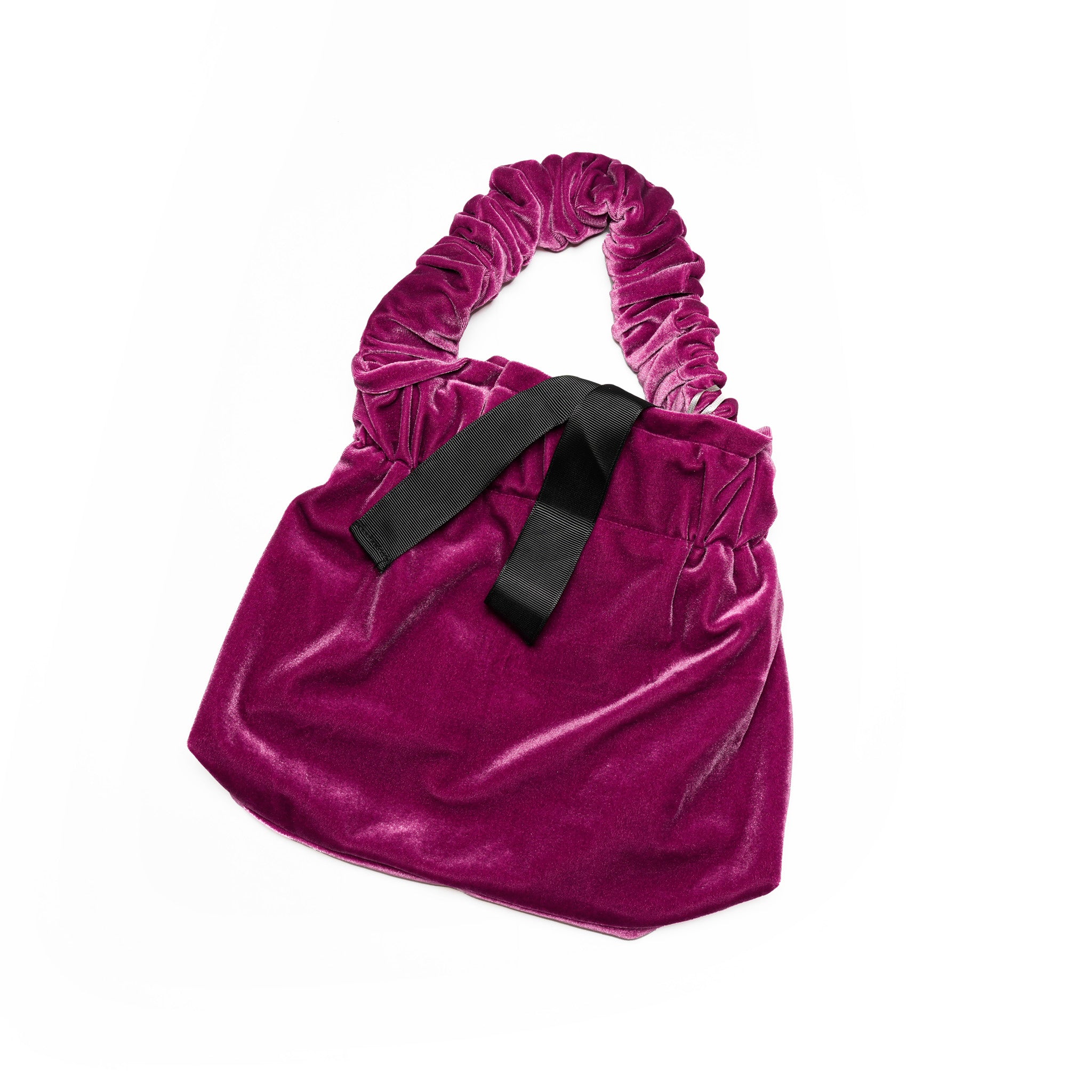 WHT24FAC4005_PINK | velour gather mini bag | Color:Pink【WHYTO_ホワイト】【ネコポス選択可能】