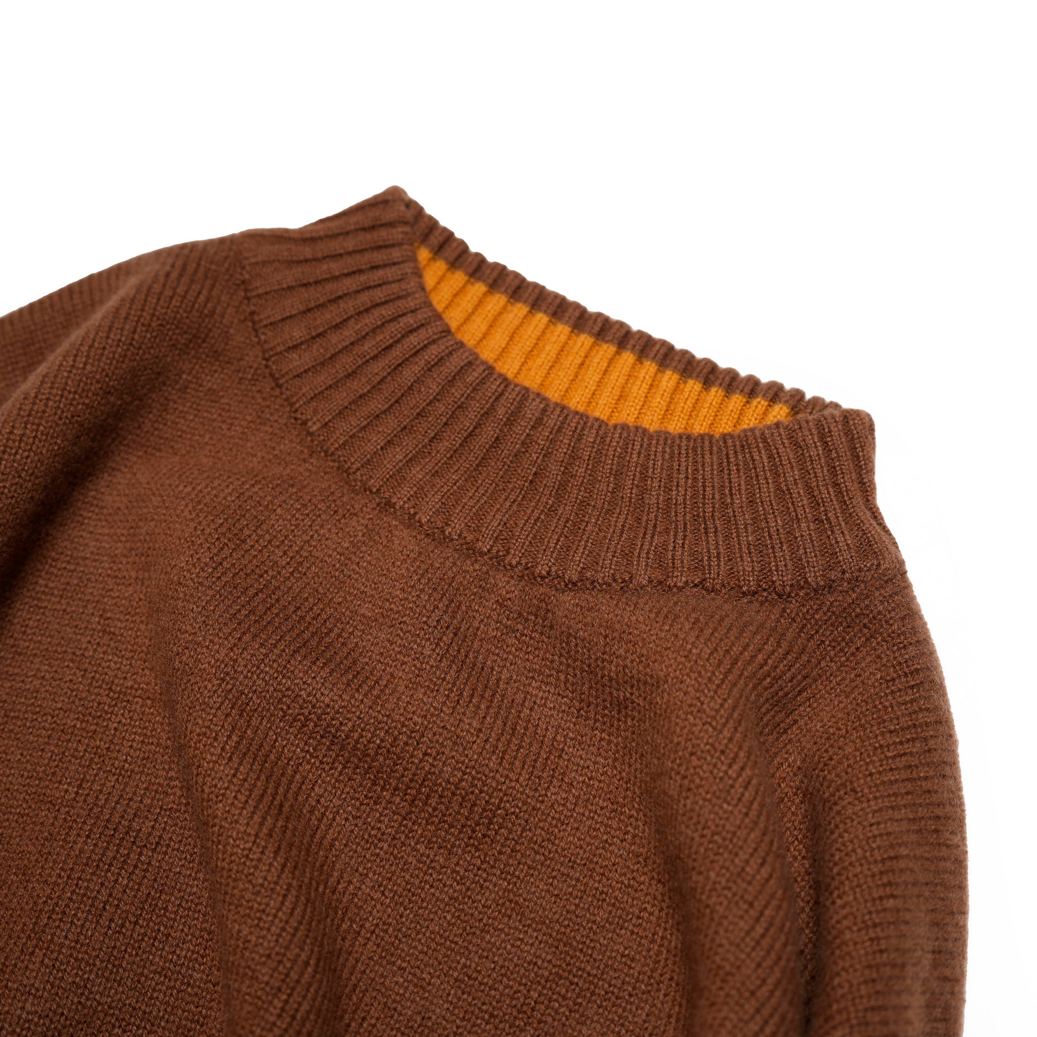 WHT24FKN4028_BROWN | sleeve line knit | Color:Brown【WHYTO_ホワイト】