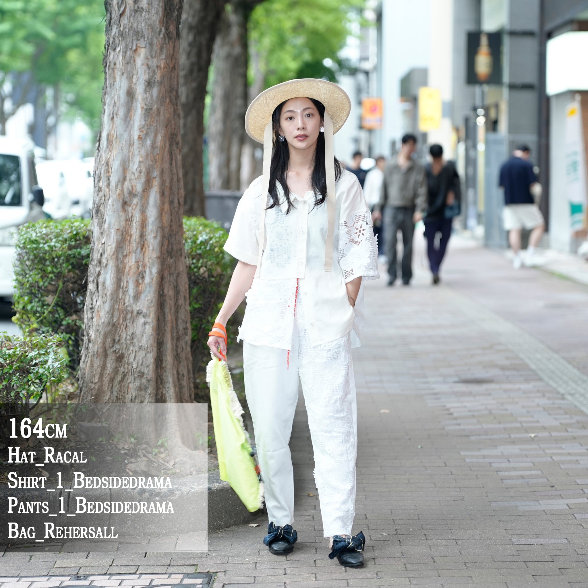 BSD25SS-17_White | Flower Lace Relax Pants | Color:White【BEDSIDEDRAMA_ベッドサイドドラマ】【archive】