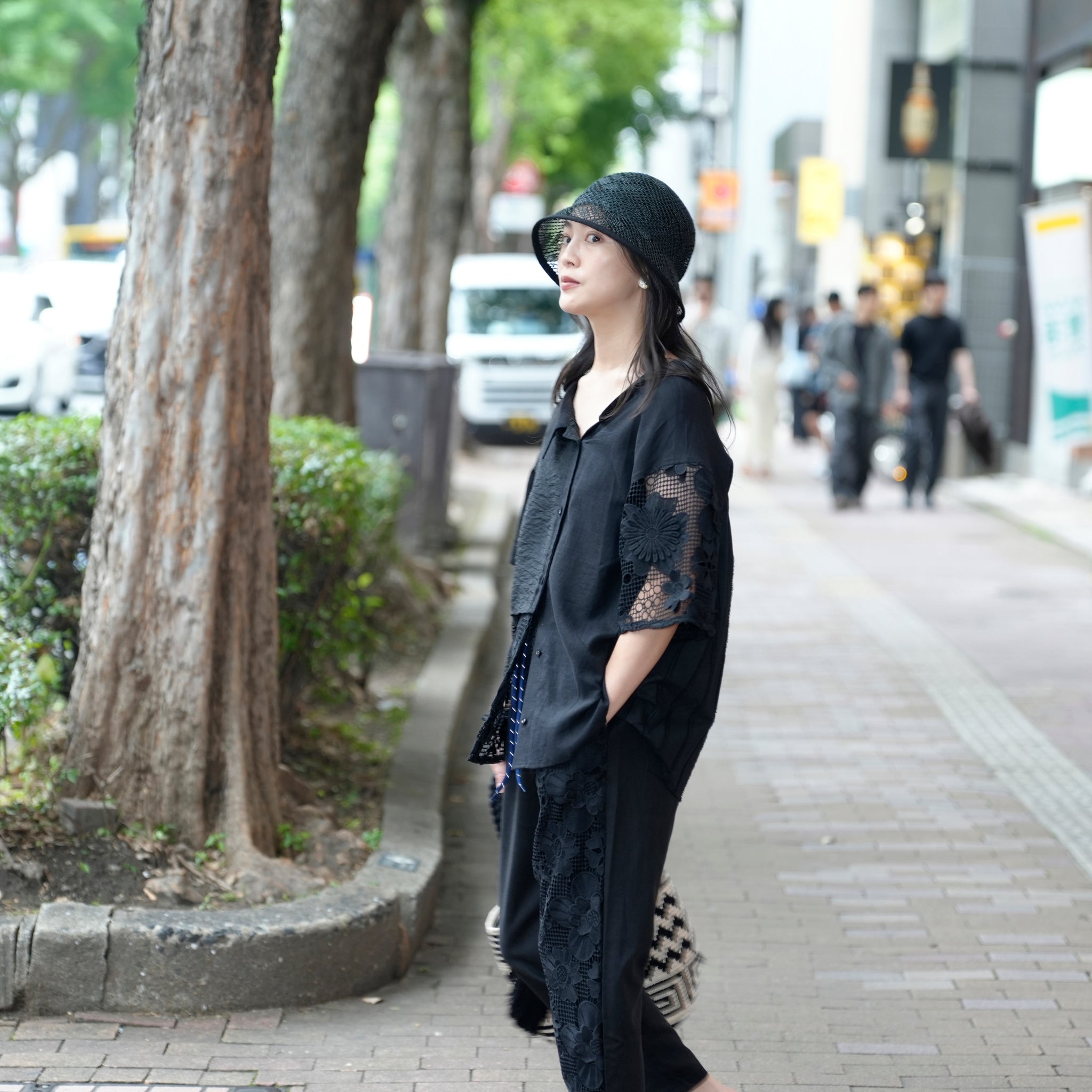 RL-25-024W_Black | Kenma tulip hat | Color:Black【RACAL_ラカル】