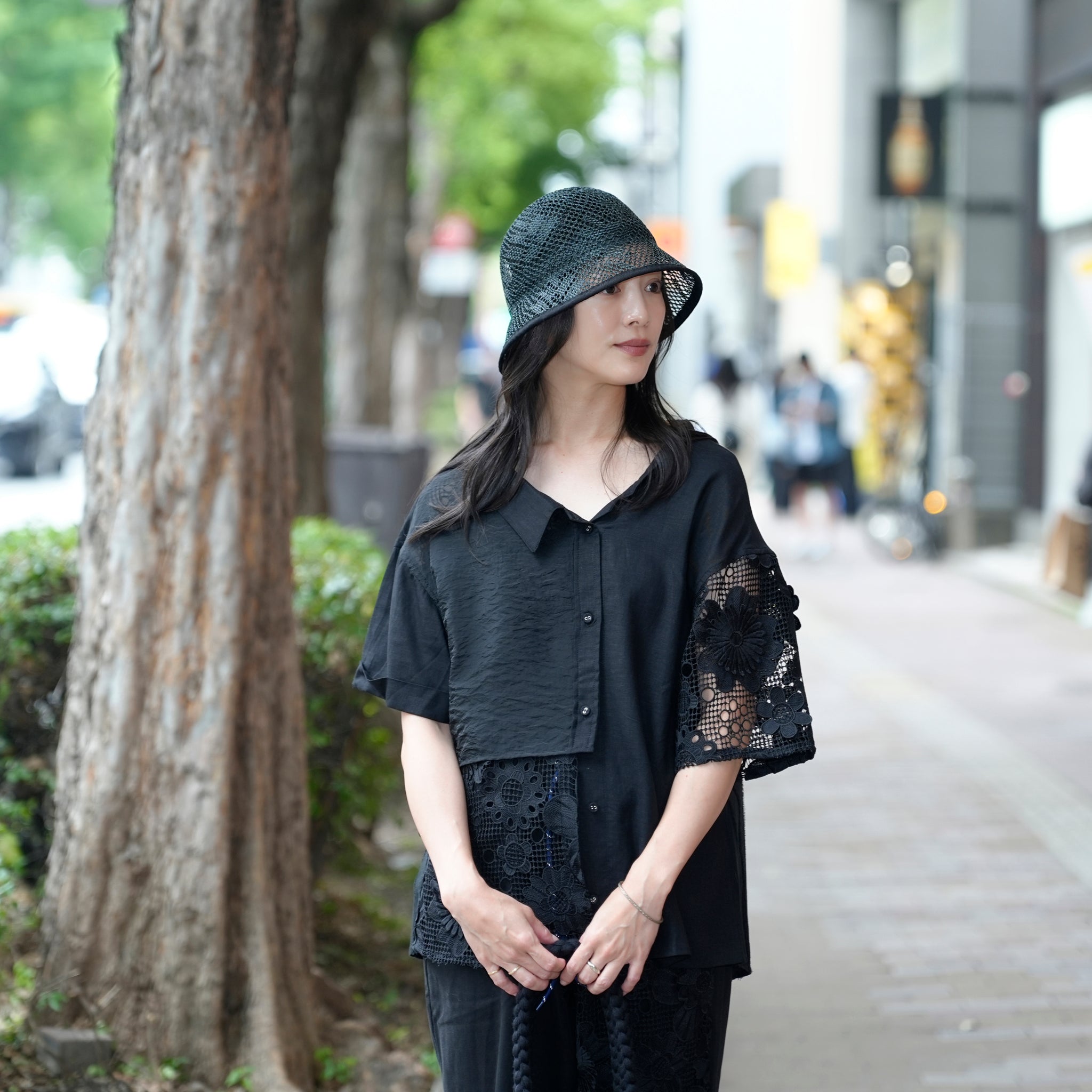 RL-25-024W_Black | Kenma tulip hat | Color:Black【RACAL_ラカル】