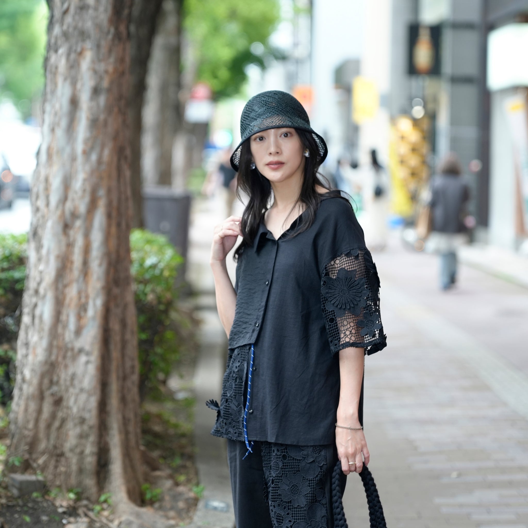 BSD25SS-16_Black | Freehands Patern Shirt | Color:Black【BEDSIDEDRAMA_ベッドサイドドラマ】【archive】