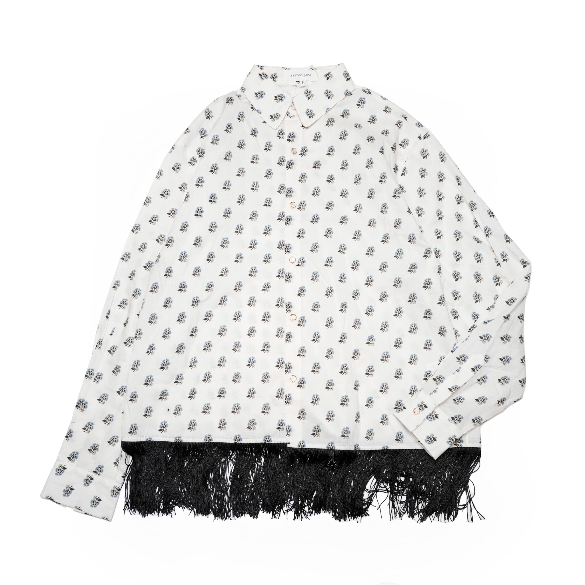 31SM00BLM118WHT | William Fringe Shirt | Color:White【SISTER JANE_シスタージェーン】【archive】