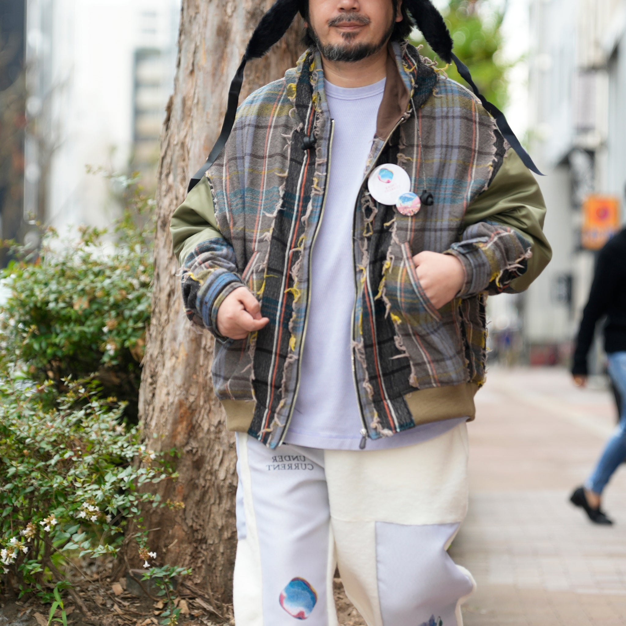 FRINGE WOOL MIX HOODED BLOUSON | Color_Beige | No_sf25aw-02_beige【STOF_ストフ】