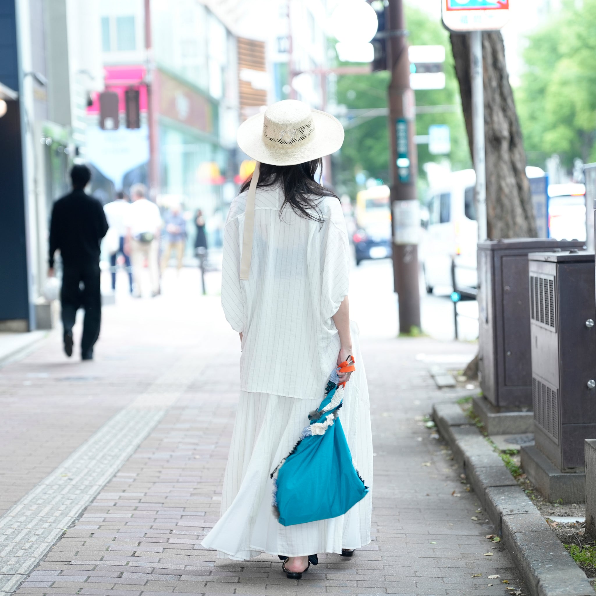 25163-4309P_off white | ストライプポンチョシャツ | Color:Off White【ANGELINA_アンジェリーナ】【archive】