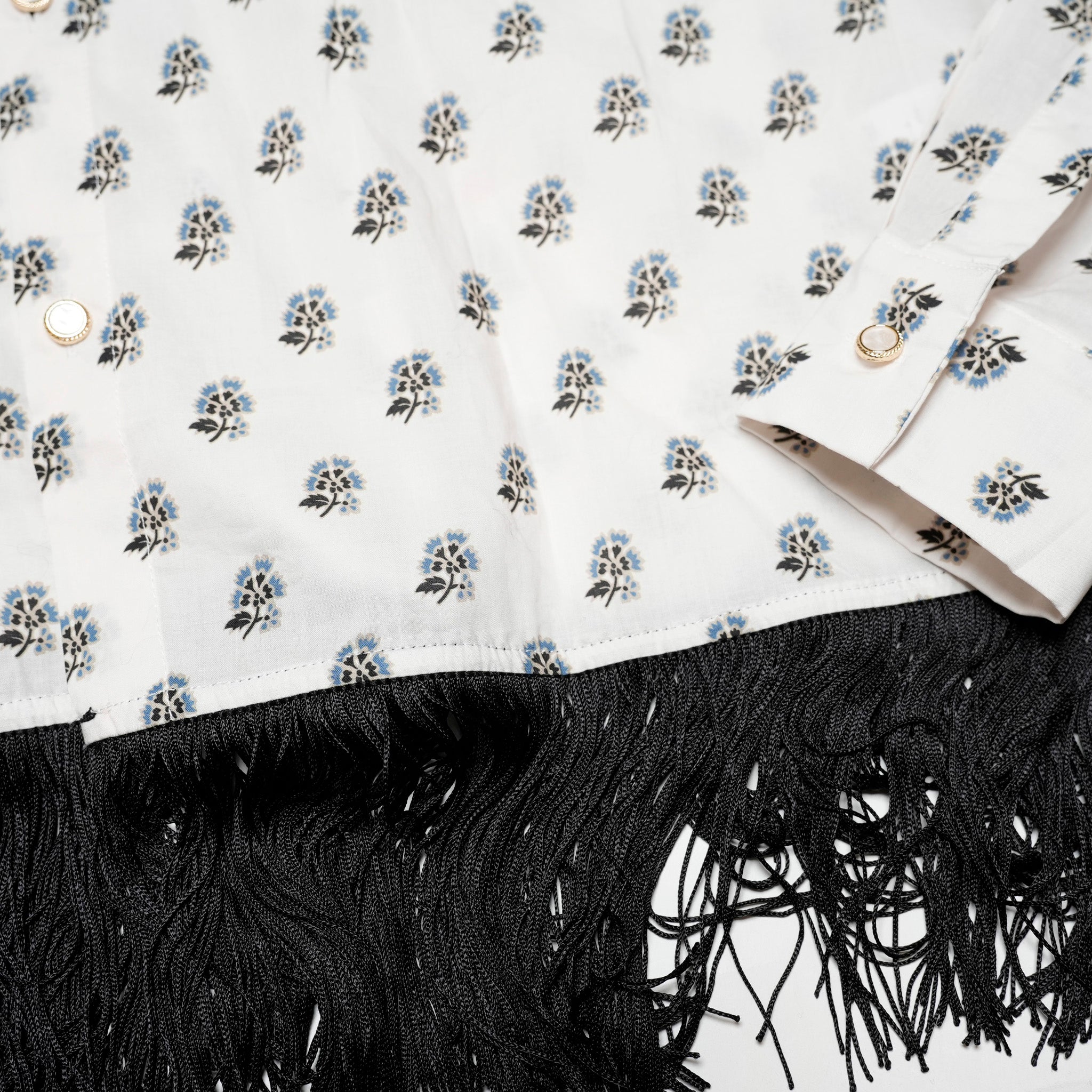 31SM00BLM118WHT | William Fringe Shirt | Color:White【SISTER JANE_シスタージェーン】【archive】