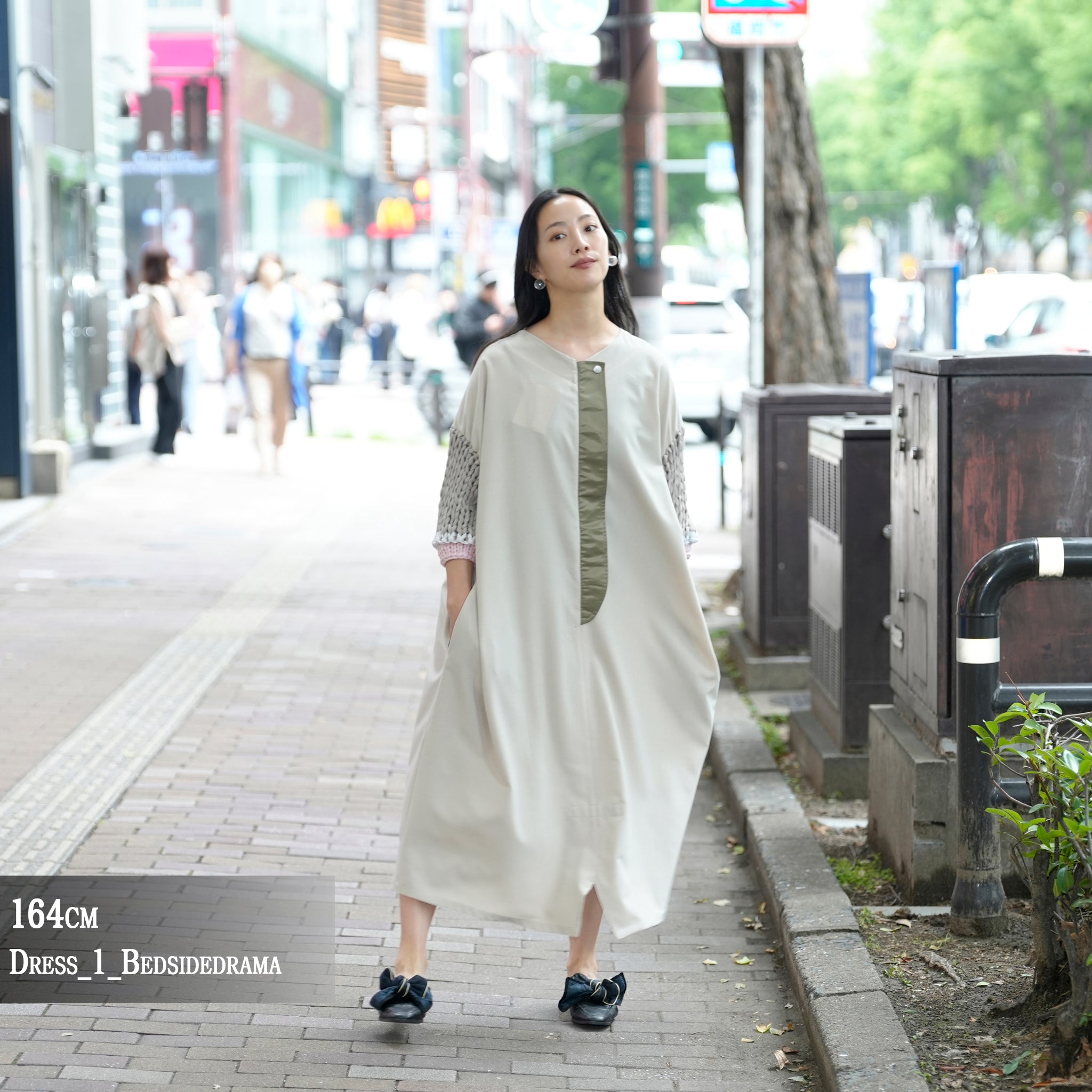BSD25SS-02_Beige | Loose Sleeve Military One-piece | Color:Beige【BEDSIDEDRAMA_ベッドサイドドラマ】