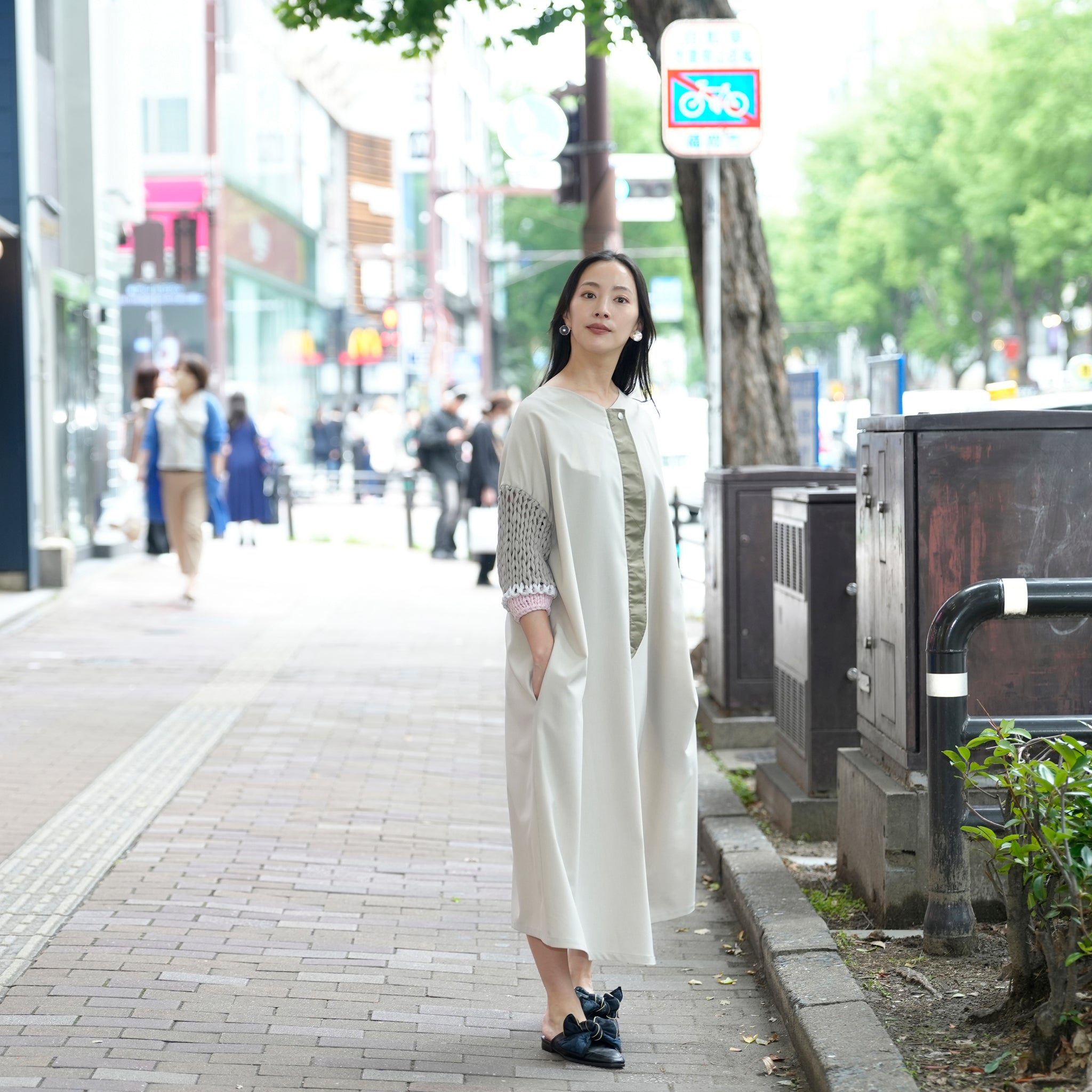 BSD25SS-02_Beige | Loose Sleeve Military One-piece | Color:Beige【BEDSIDEDRAMA_ベッドサイドドラマ】