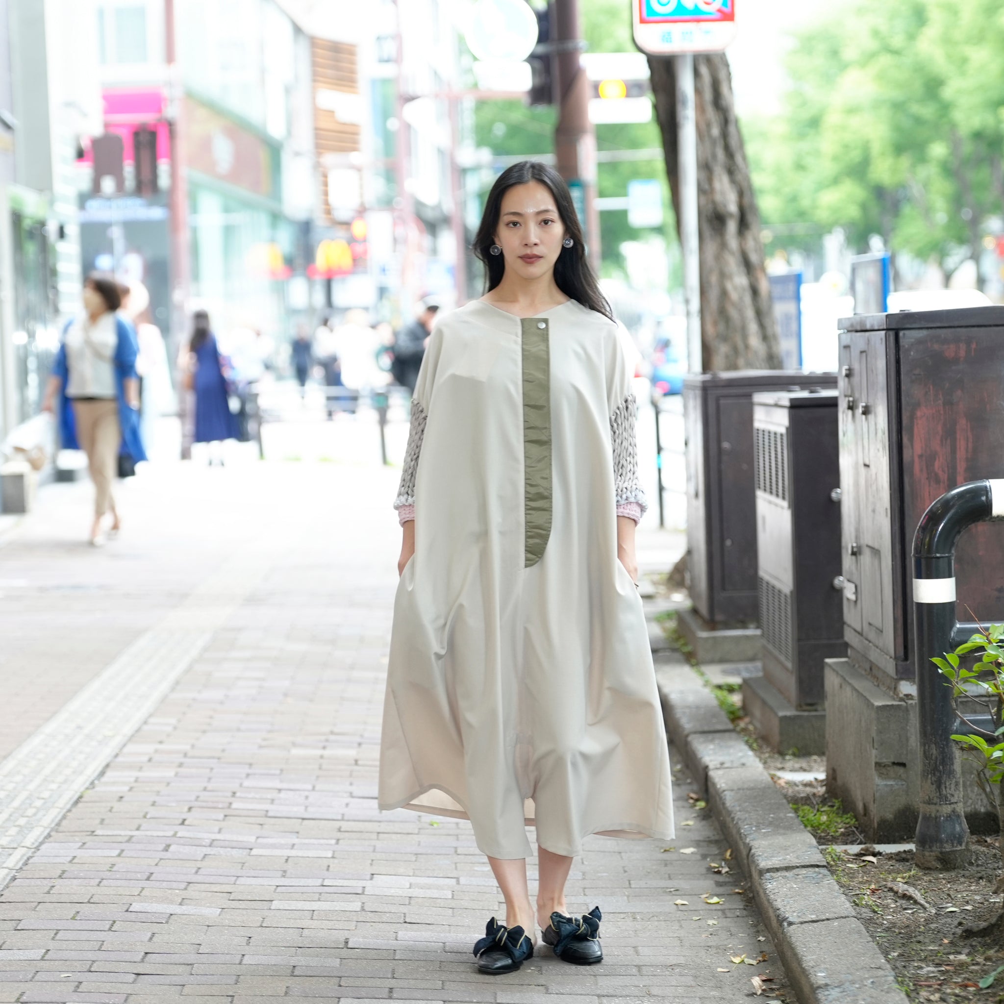 BSD25SS-02_Beige | Loose Sleeve Military One-piece | Color:Beige【BEDSIDEDRAMA_ベッドサイドドラマ】