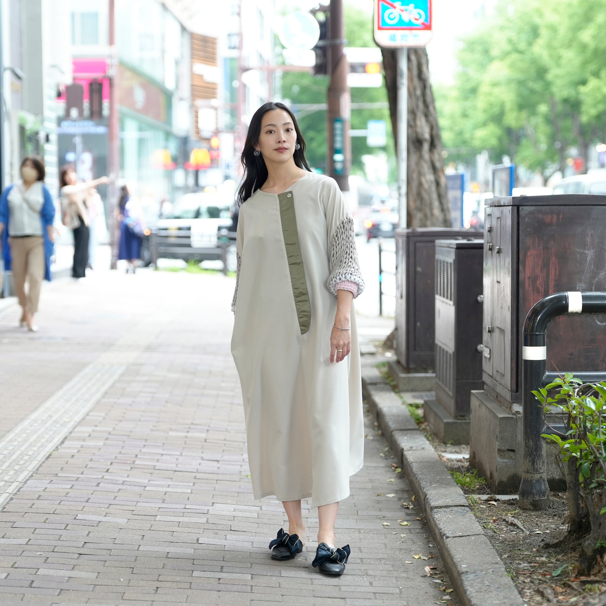 BSD25SS-02_Beige | Loose Sleeve Military One-piece | Color:Beige【BEDSIDEDRAMA_ベッドサイドドラマ】
