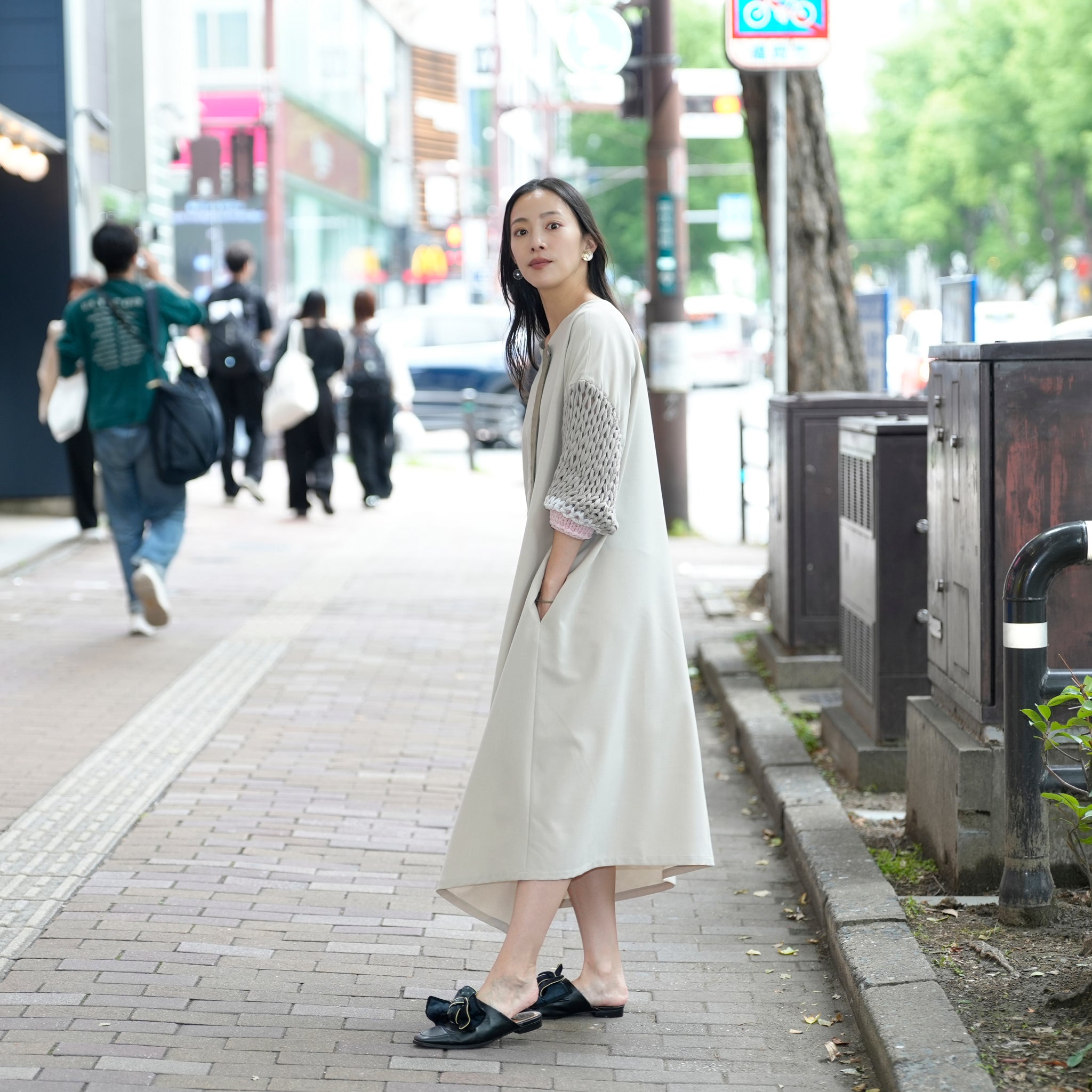 BSD25SS-02_Beige | Loose Sleeve Military One-piece | Color:Beige【BEDSIDEDRAMA_ベッドサイドドラマ】
