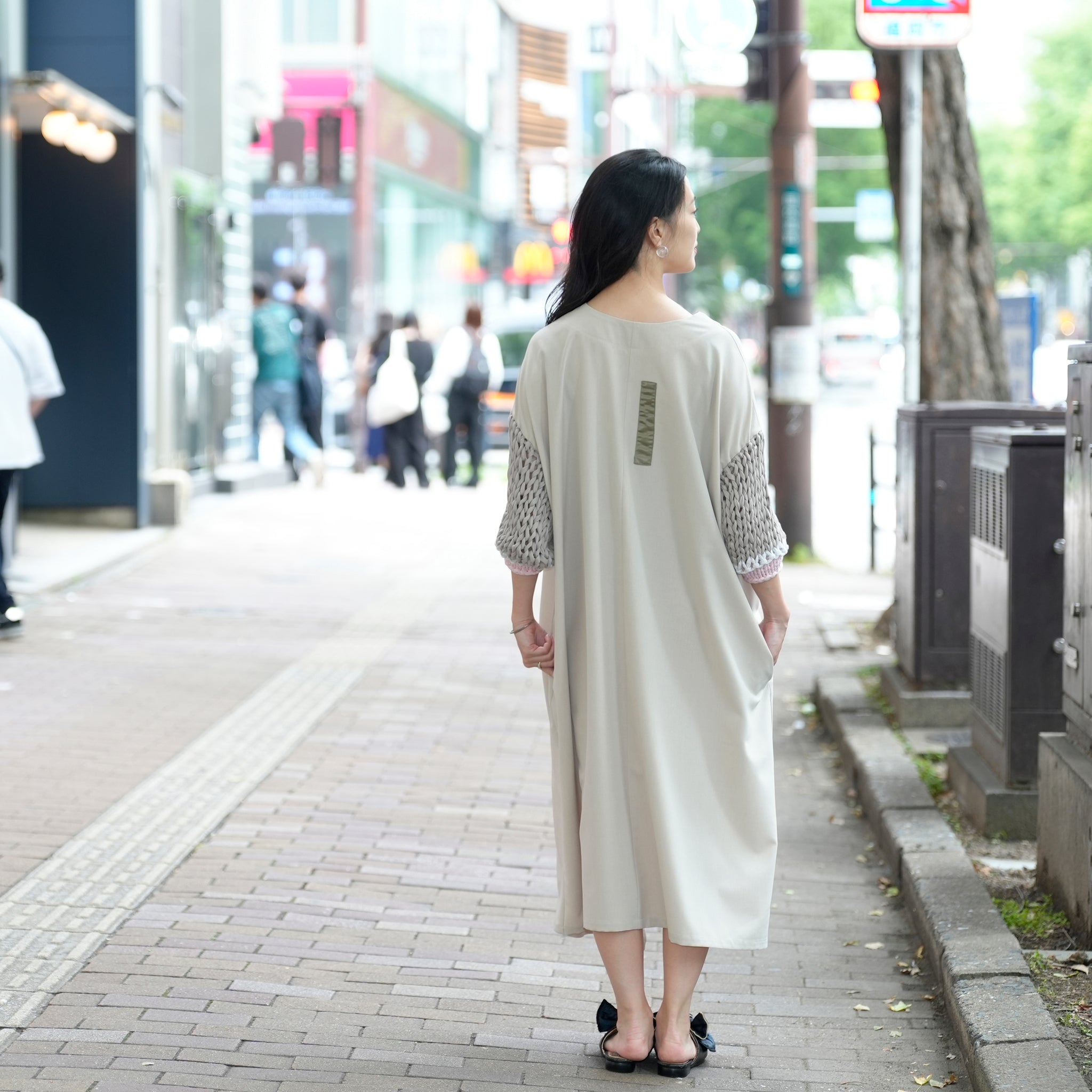 BSD25SS-02_Beige | Loose Sleeve Military One-piece | Color:Beige【BEDSIDEDRAMA_ベッドサイドドラマ】
