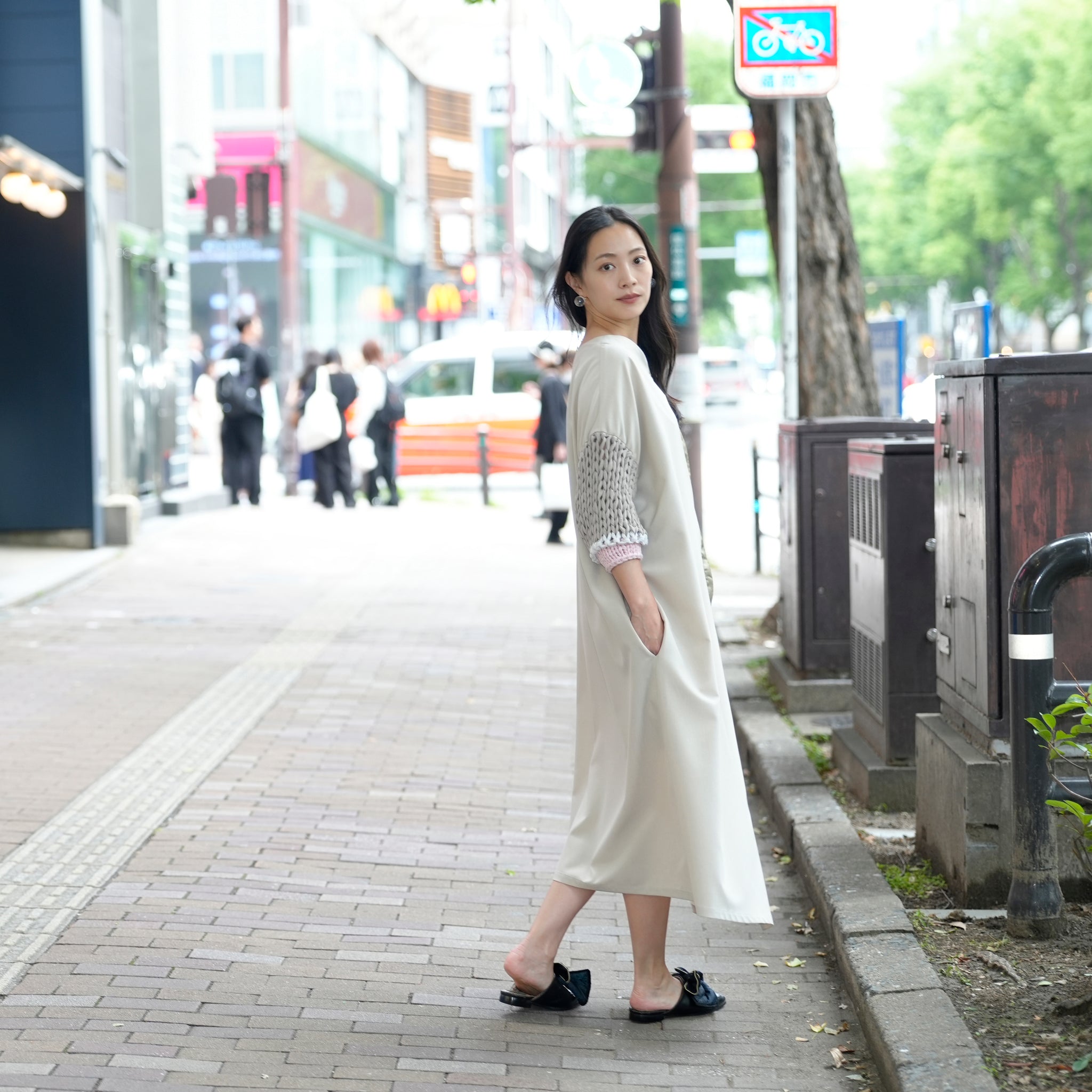 BSD25SS-02_Beige | Loose Sleeve Military One-piece | Color:Beige【BEDSIDEDRAMA_ベッドサイドドラマ】