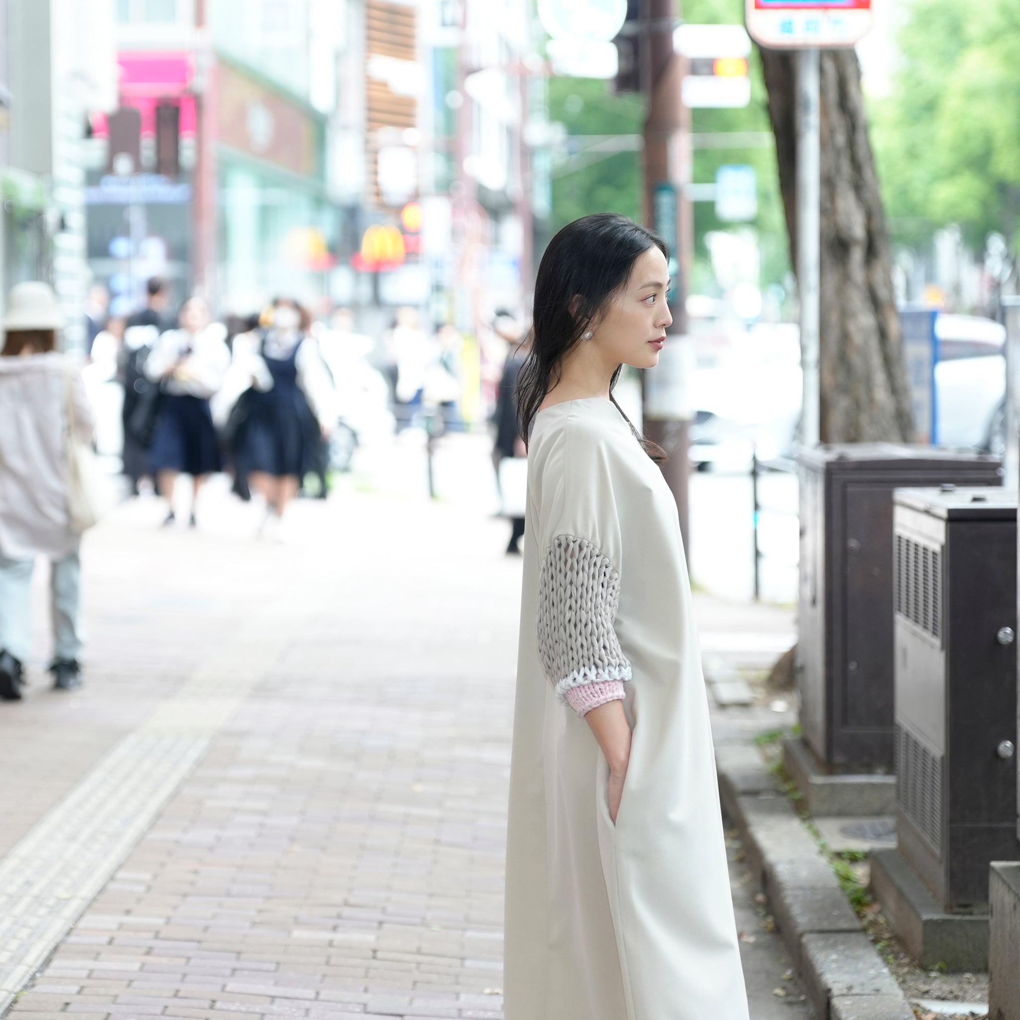 BSD25SS-02_Beige | Loose Sleeve Military One-piece | Color:Beige【BEDSIDEDRAMA_ベッドサイドドラマ】