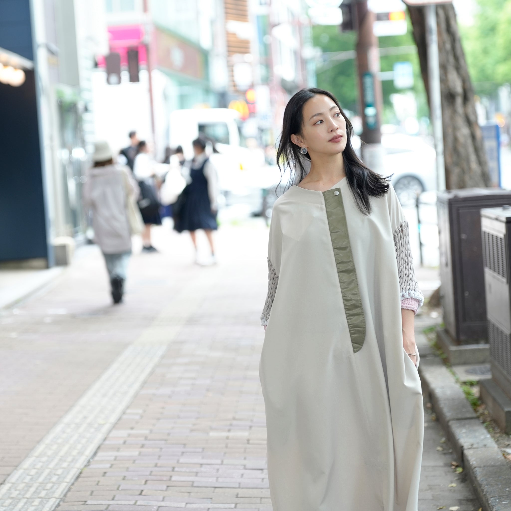 BSD25SS-02_Beige | Loose Sleeve Military One-piece | Color:Beige【BEDSIDEDRAMA_ベッドサイドドラマ】