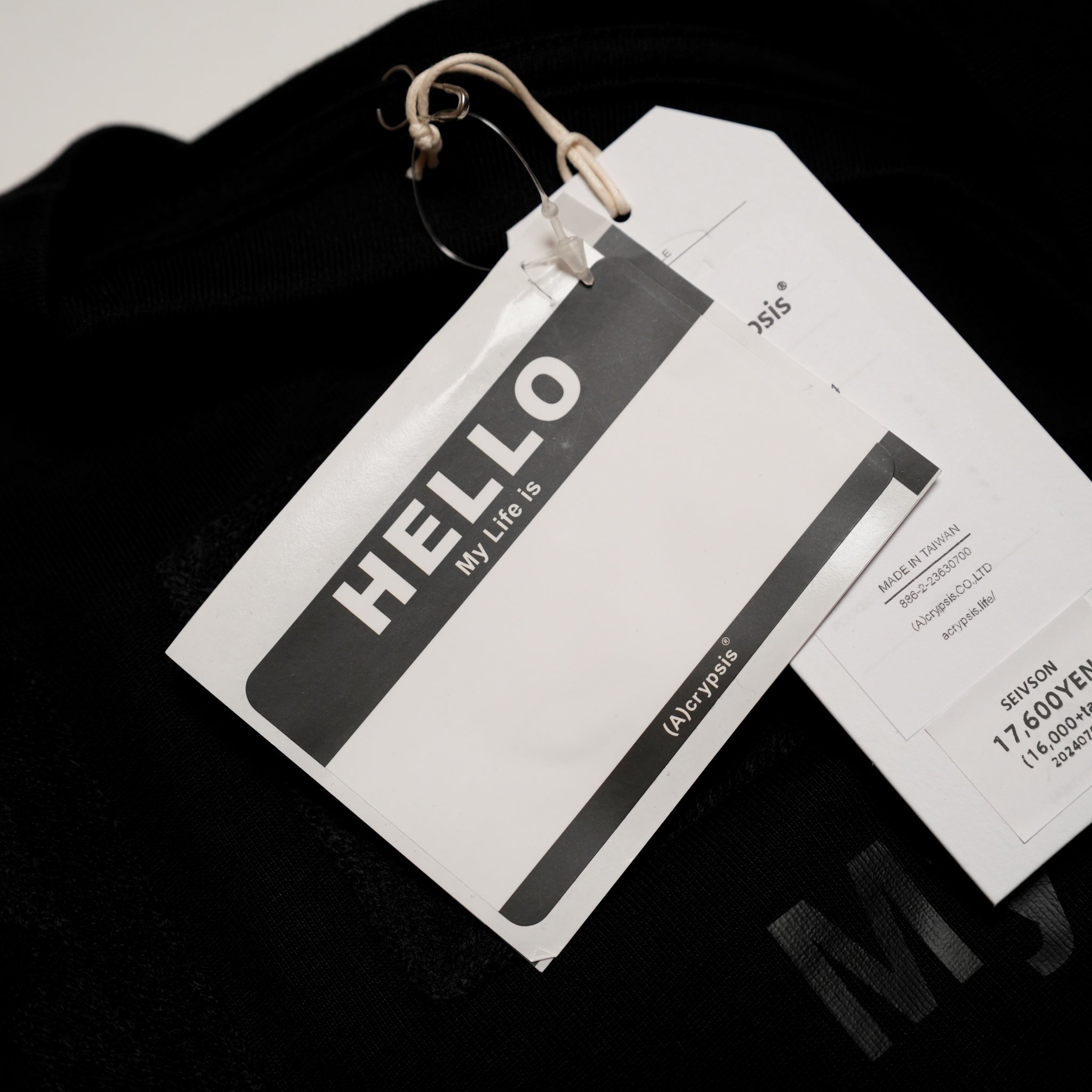 ACR24SS-T04 | (A)crypsis® HELLO!STICKER 紀念復刻T-shirt -BLACK【(A)CRYPSIS®】【archive】