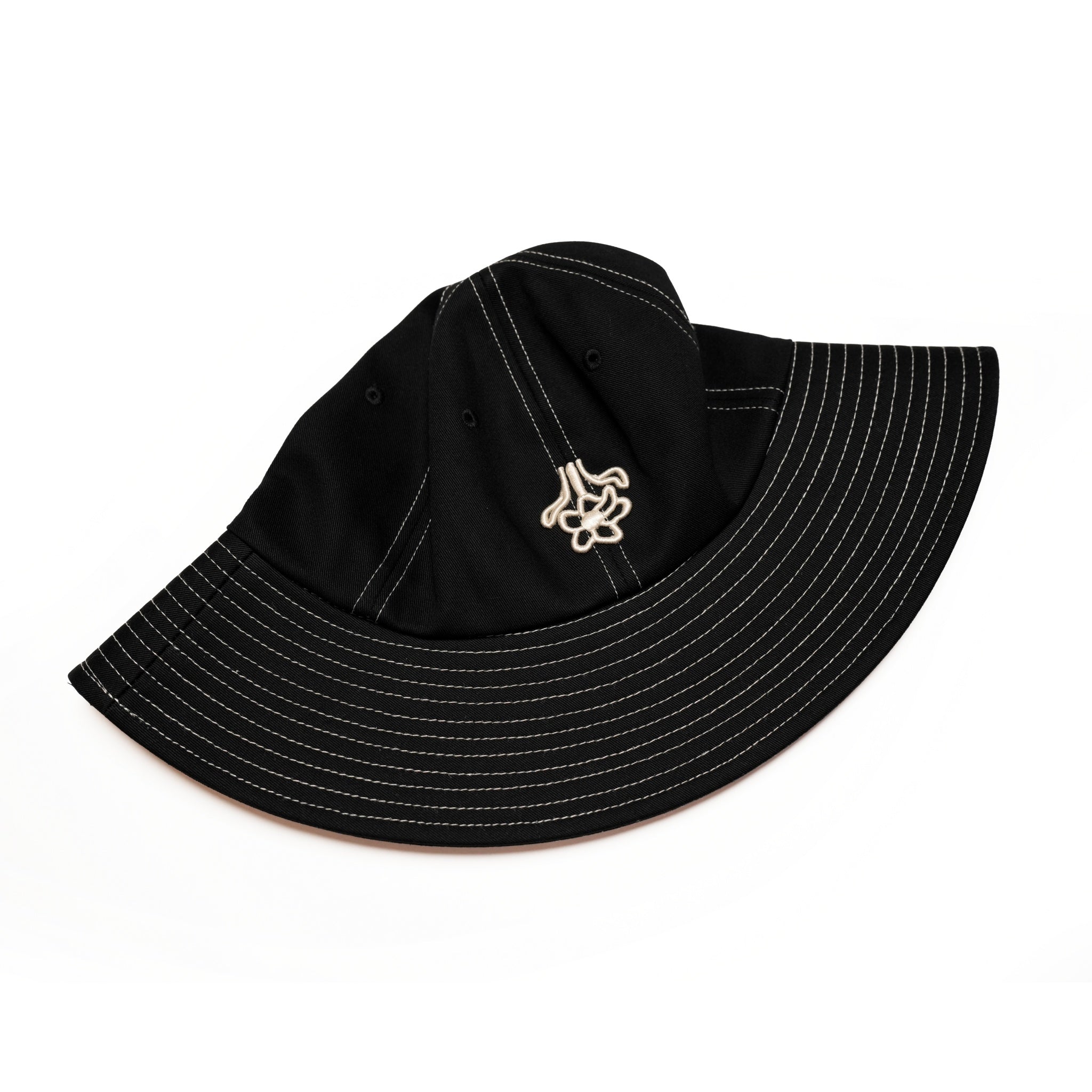 Embroidered Logo Hat 刺繍ロゴハット – Black / Natural | Size:Free | AMBERGLEAM
