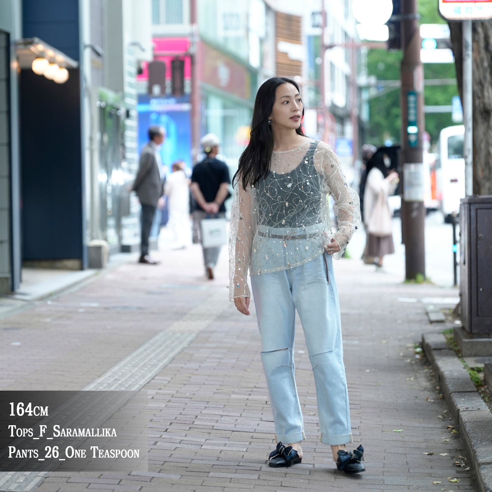 020151SN1_Ecru | SHINY SEQUIN EMBROIDERY TOP | Color:Ecru【SARA MALLIKA_サラマリカ】
