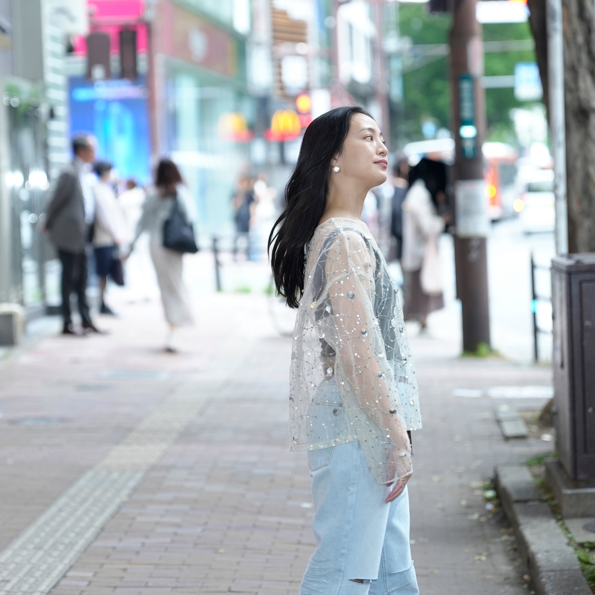 020151SN1_Ecru | SHINY SEQUIN EMBROIDERY TOP | Color:Ecru【SARA MALLIKA_サラマリカ】
