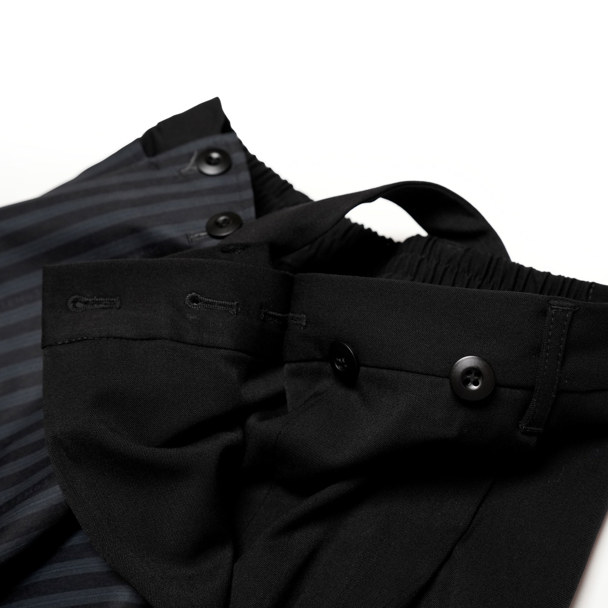 SNS24-RE-P02 | SeRE:SOP trousers -BLACK 【SEIVSON_セイブソン】【archive】