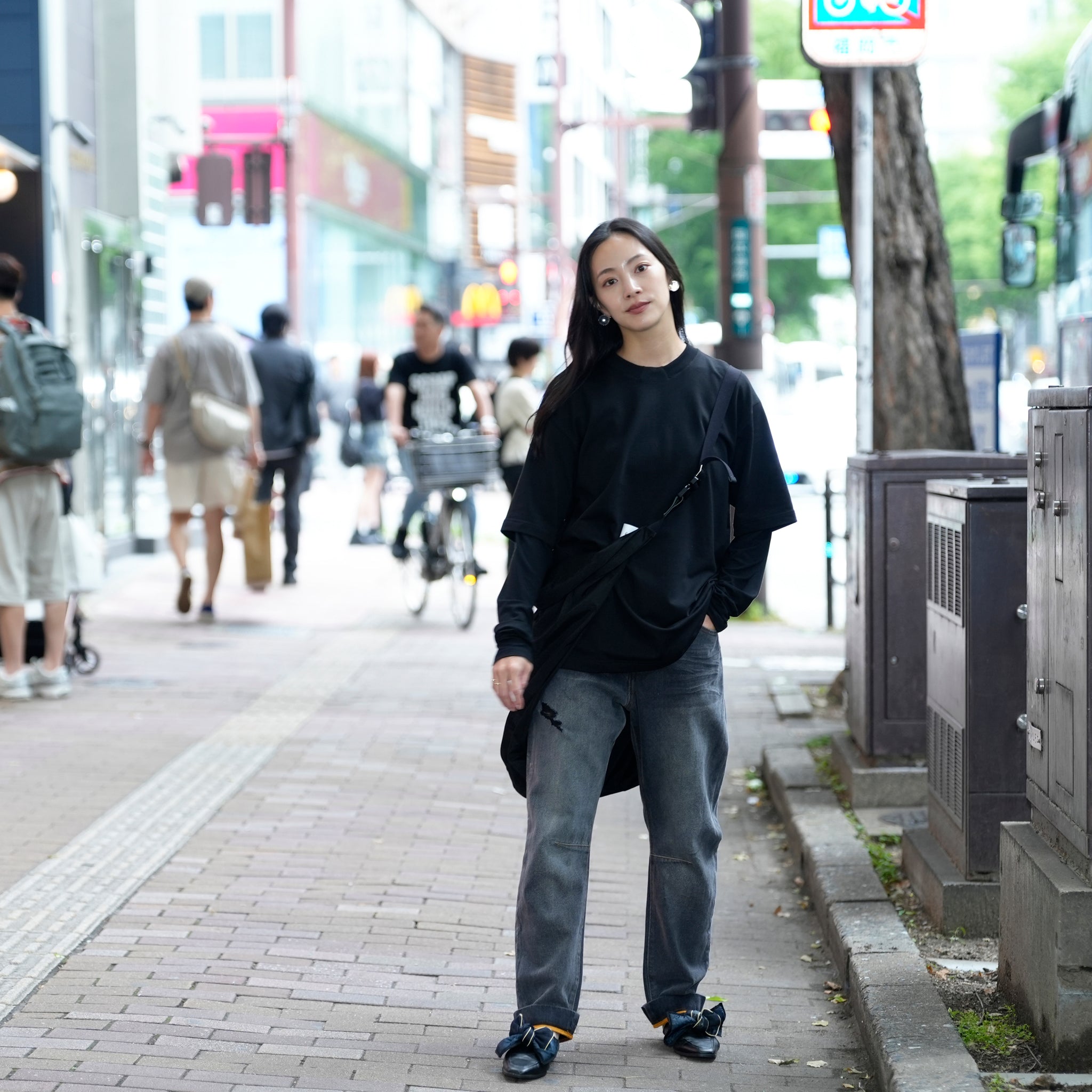 26873_Worn Black | WORN BLACK BANDIT LOW WAIST BOYFRIEND JEANS | Color:Worn Black【ONE TEASPOON_ワンティースプーン】