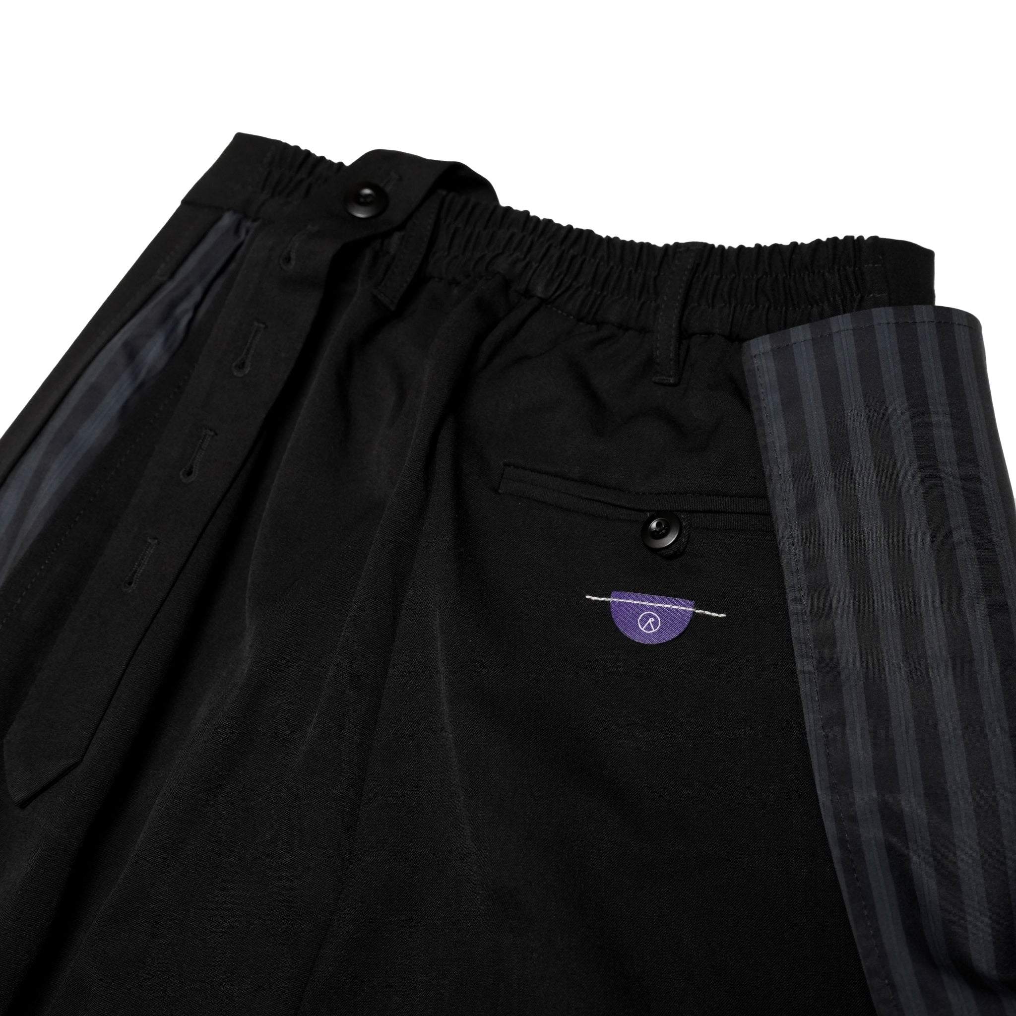 SNS24-RE-P02 | SeRE:SOP trousers -BLACK 【SEIVSON_セイブソン】【archive】