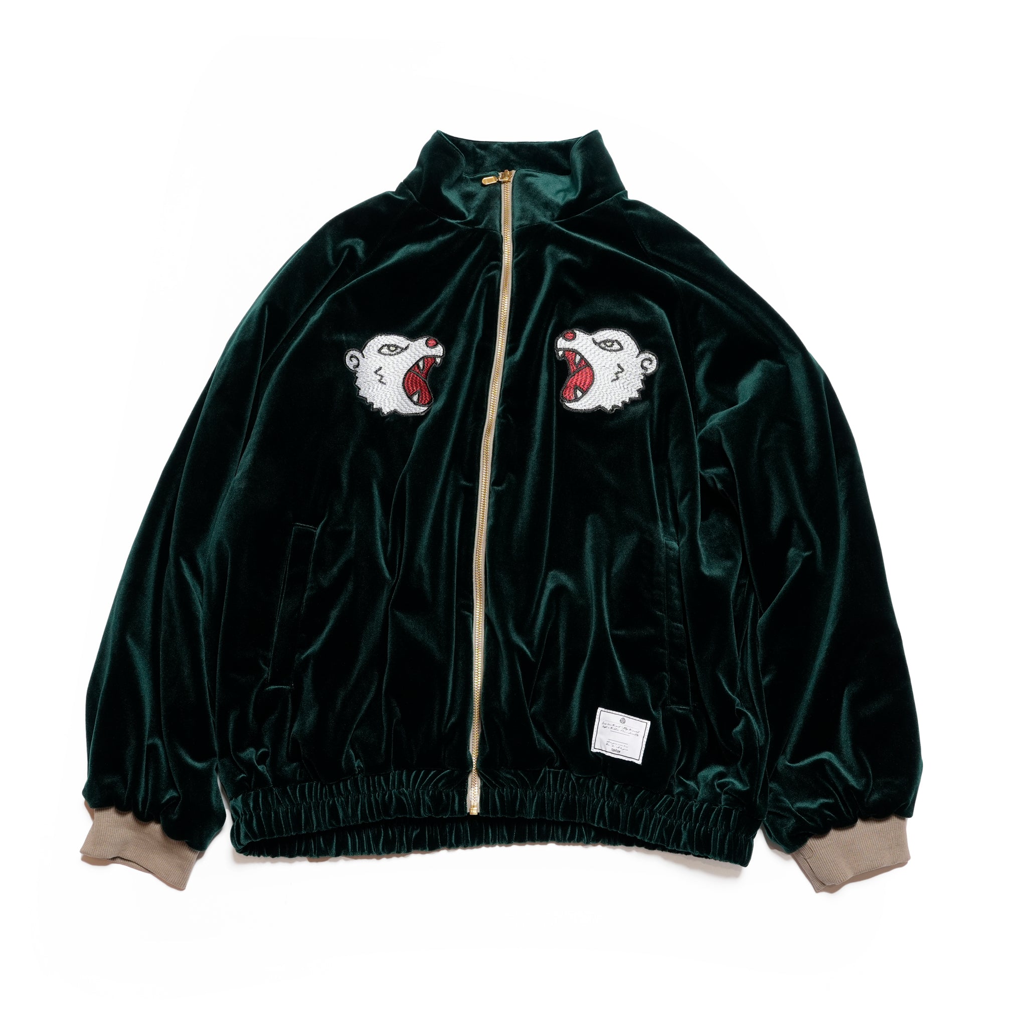 ef404-08 | Suka velour high neck jacket | Color:Wine/Green【EFFECTEN_エフェクテン】