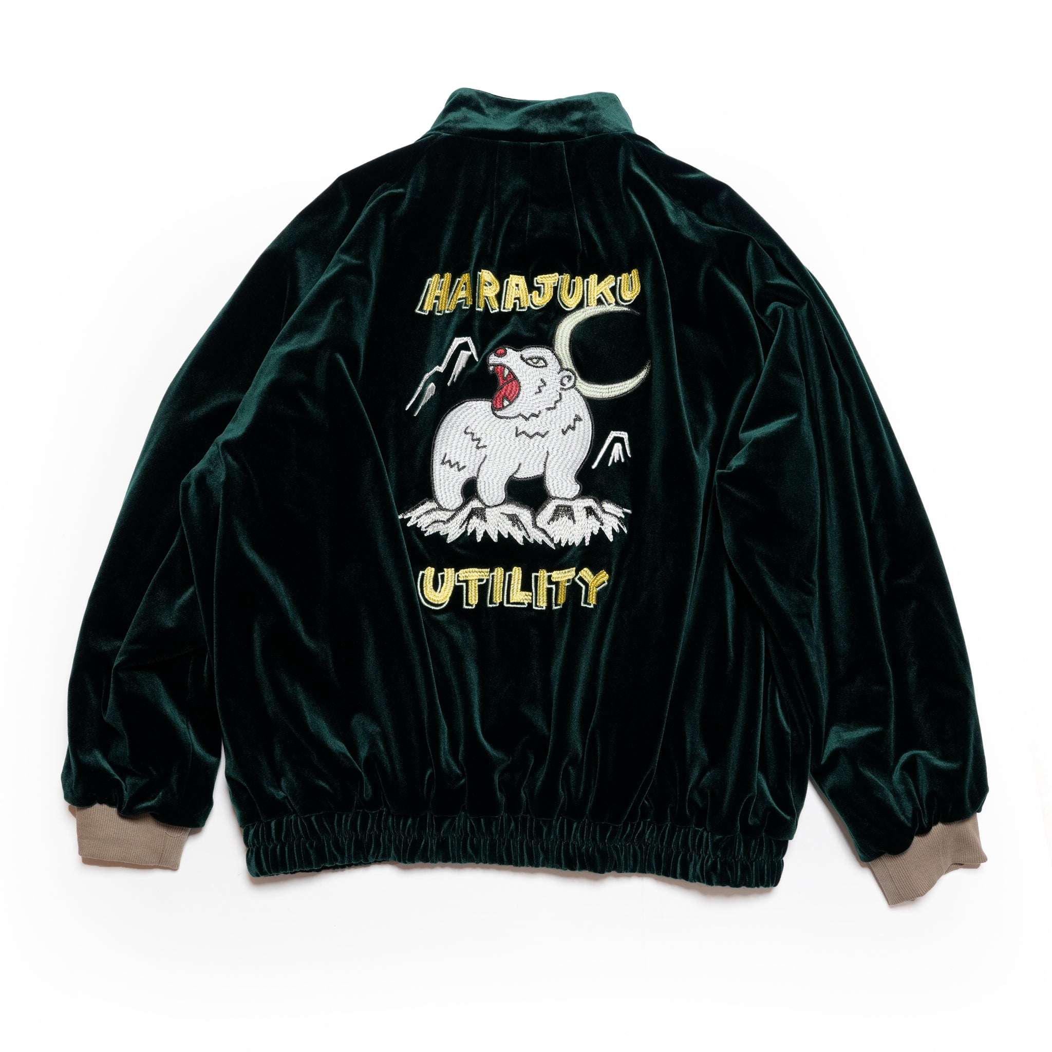 ef404-08 | Suka velour high neck jacket | Color:Wine/Green【EFFECTEN_エフェクテン】